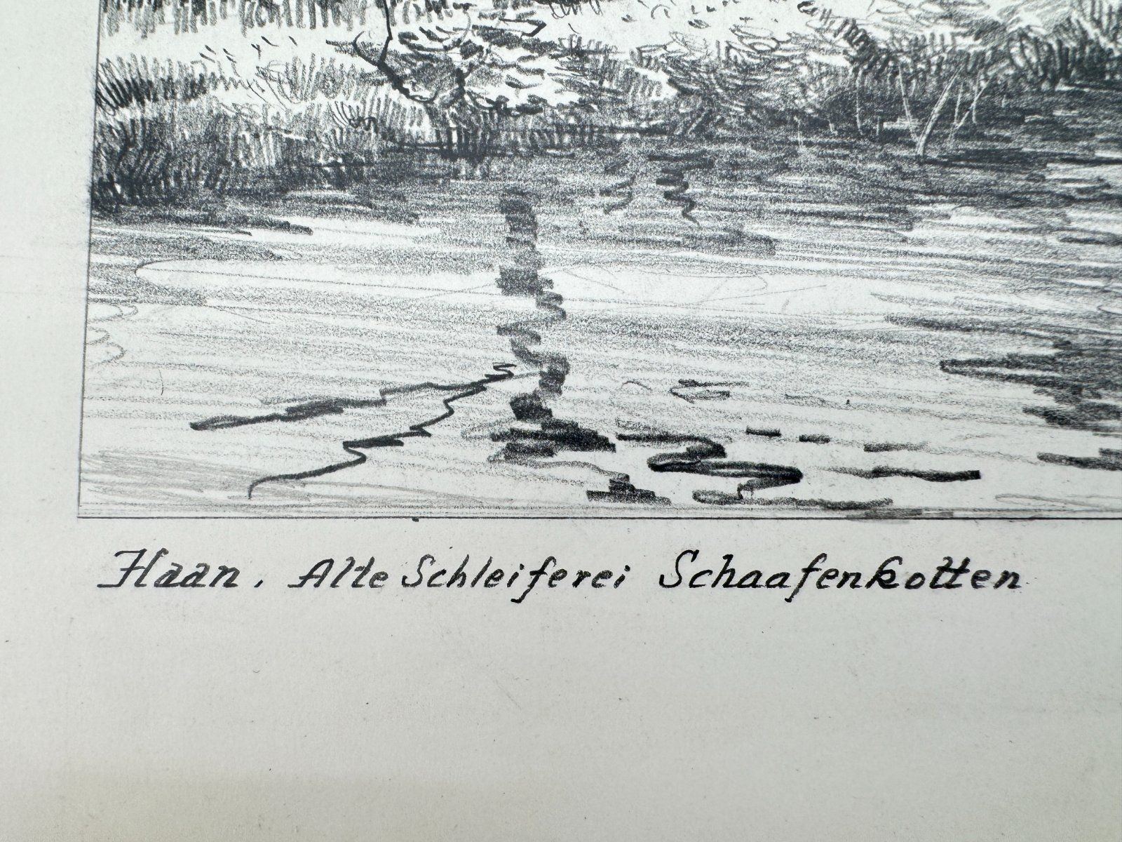 * HEINZ WEHLISCH ZEICHNUNG HAAN ALTE SCHLEIFEREI SCHAAFENKOTTEN