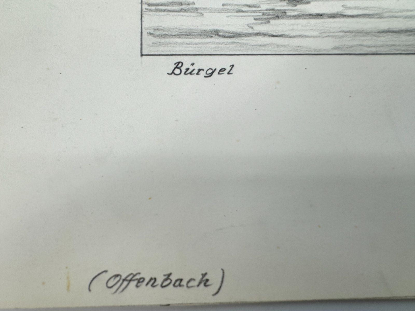 * HEINZ WEHLISCH ZEICHNUNG BÜRGEL OFFENBACH ANSICHT SIGNIERT