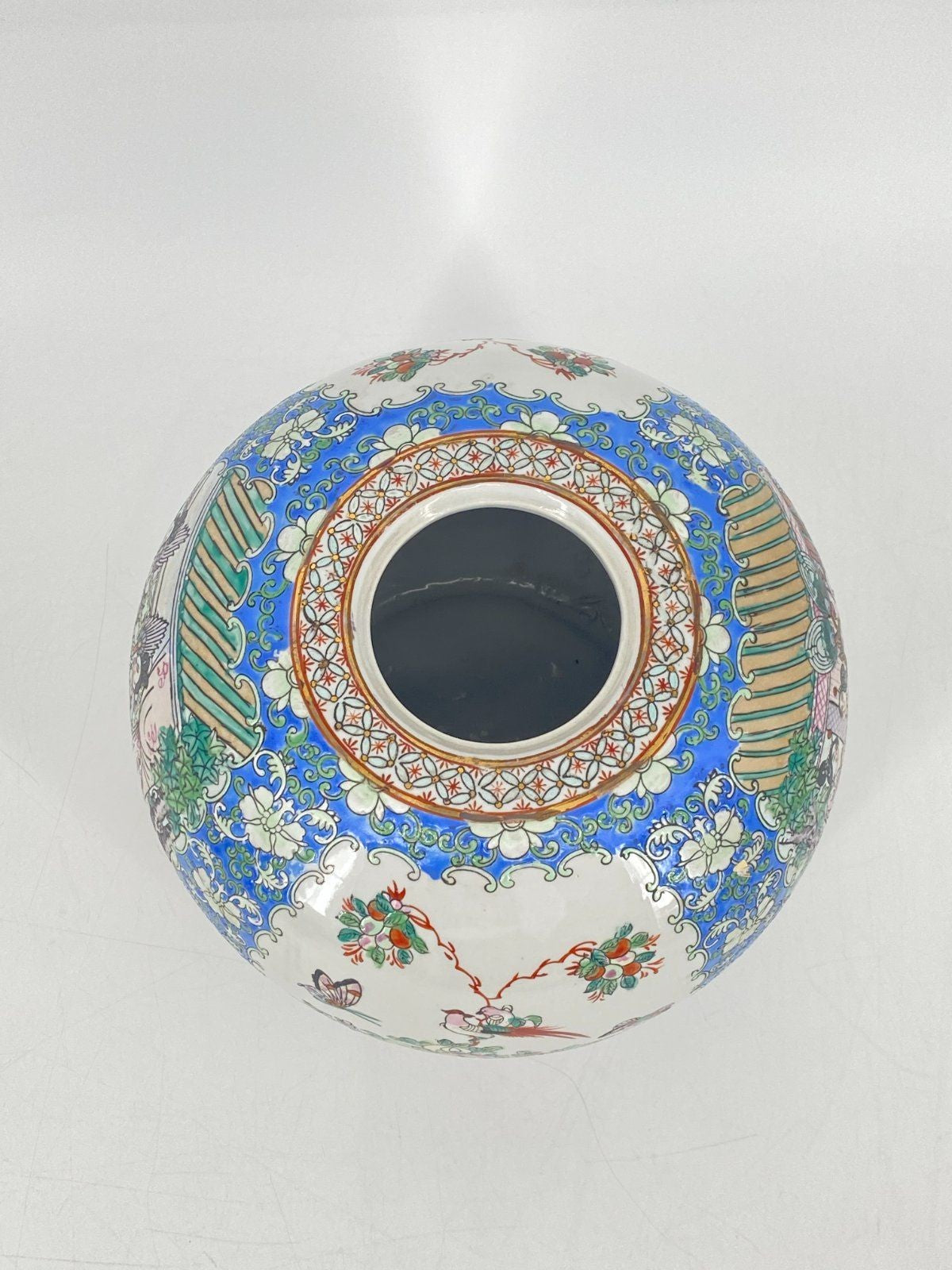*ANTIKE CHINESISCHE VASE DETAILLIERT DEKORIERT ASIATIKA VOLKSKUNS