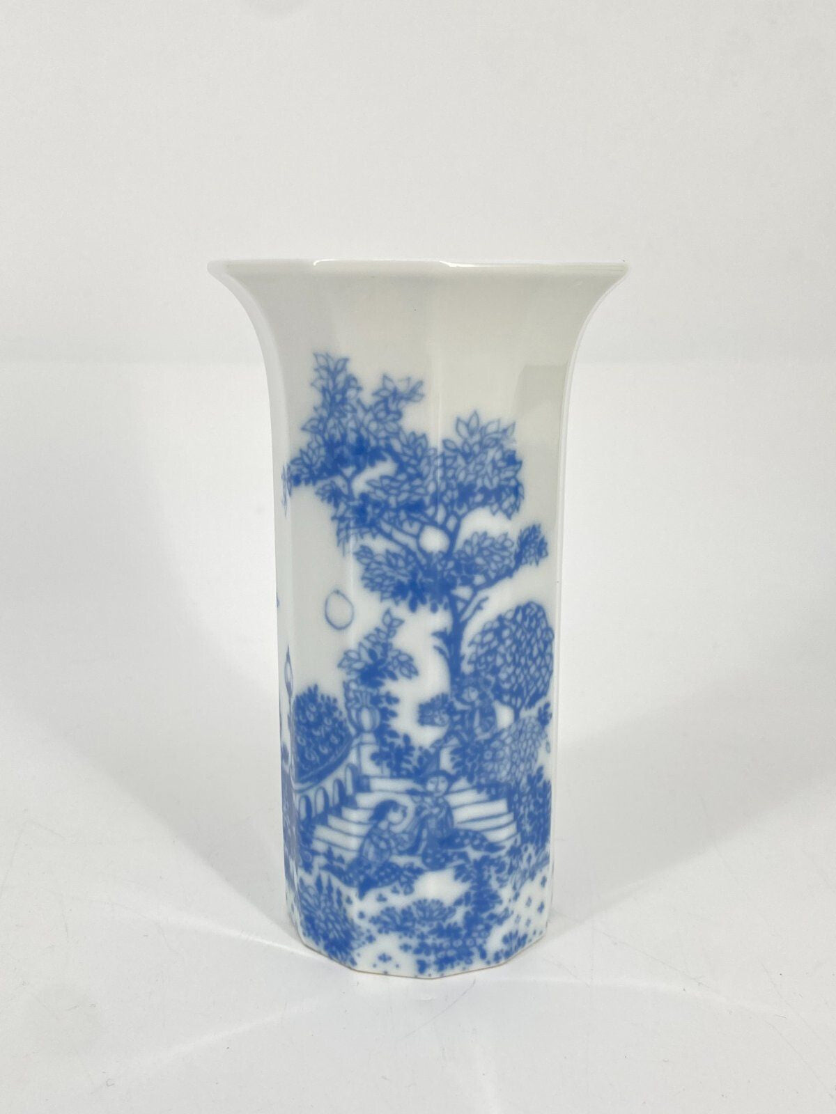 * ROSENTHAL POLYGON SERENADE VASE BJÖRN WIINBLAD WEIß BLAU 15CM