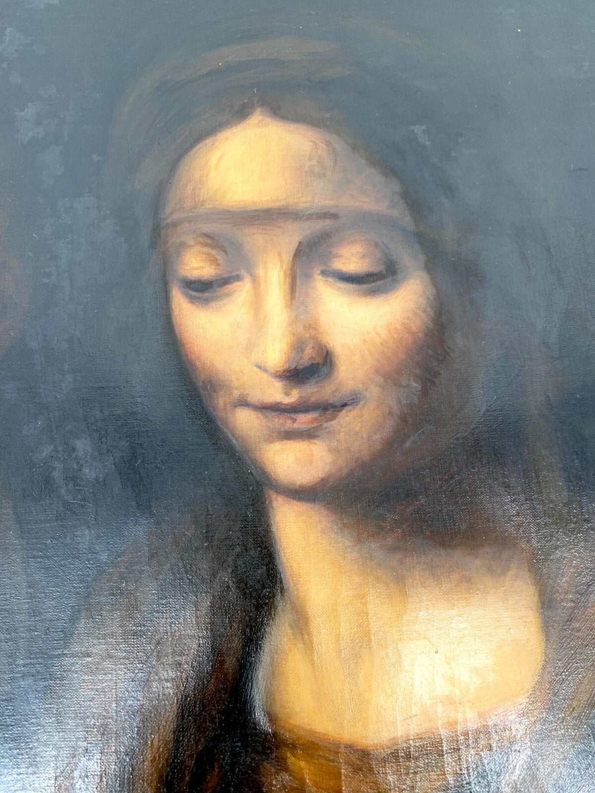 *ÖLGEMÄLDE NACH BERNARDINO LUINI JUNGFRAU KIND JESUS LEINWAND GERAHMT RENAISSANC