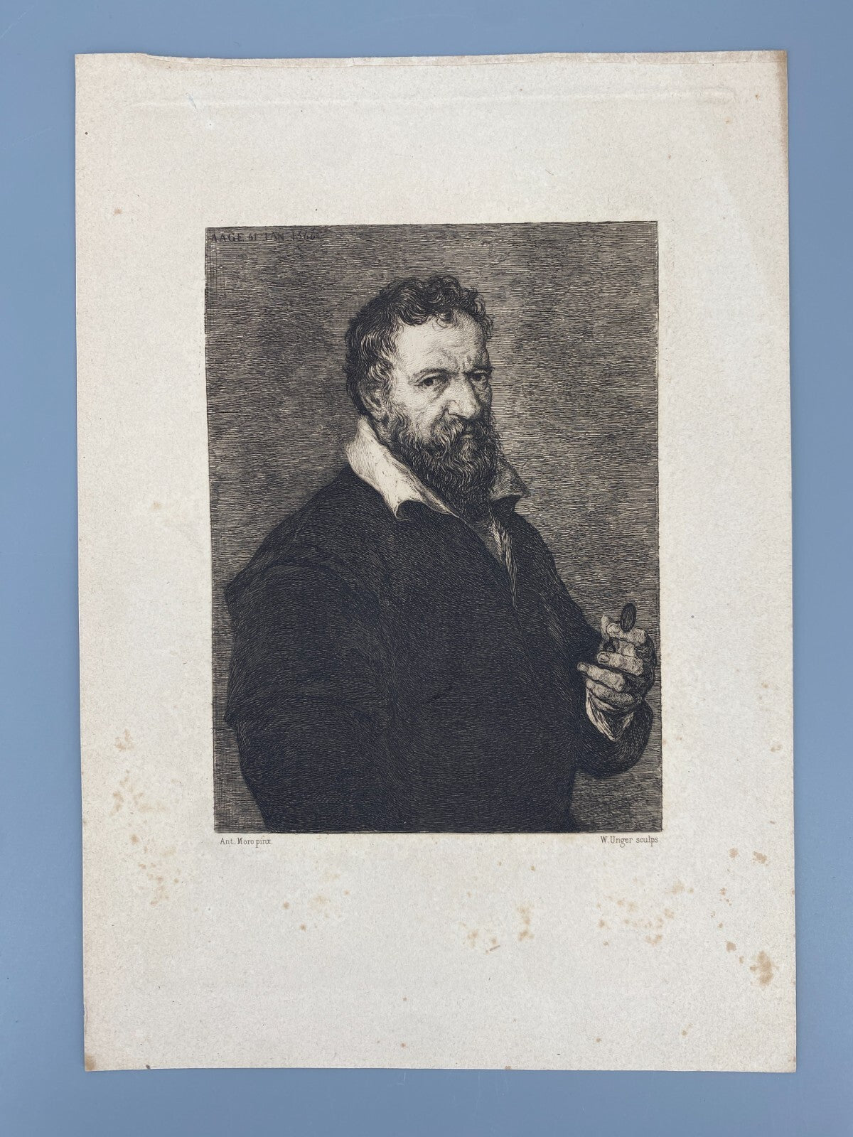 *5x RADIERUNG WILLIAM UNGER GEMÄLDEN TIZIANO HALS VERMEER DRUCK GRAFIK ANTIK