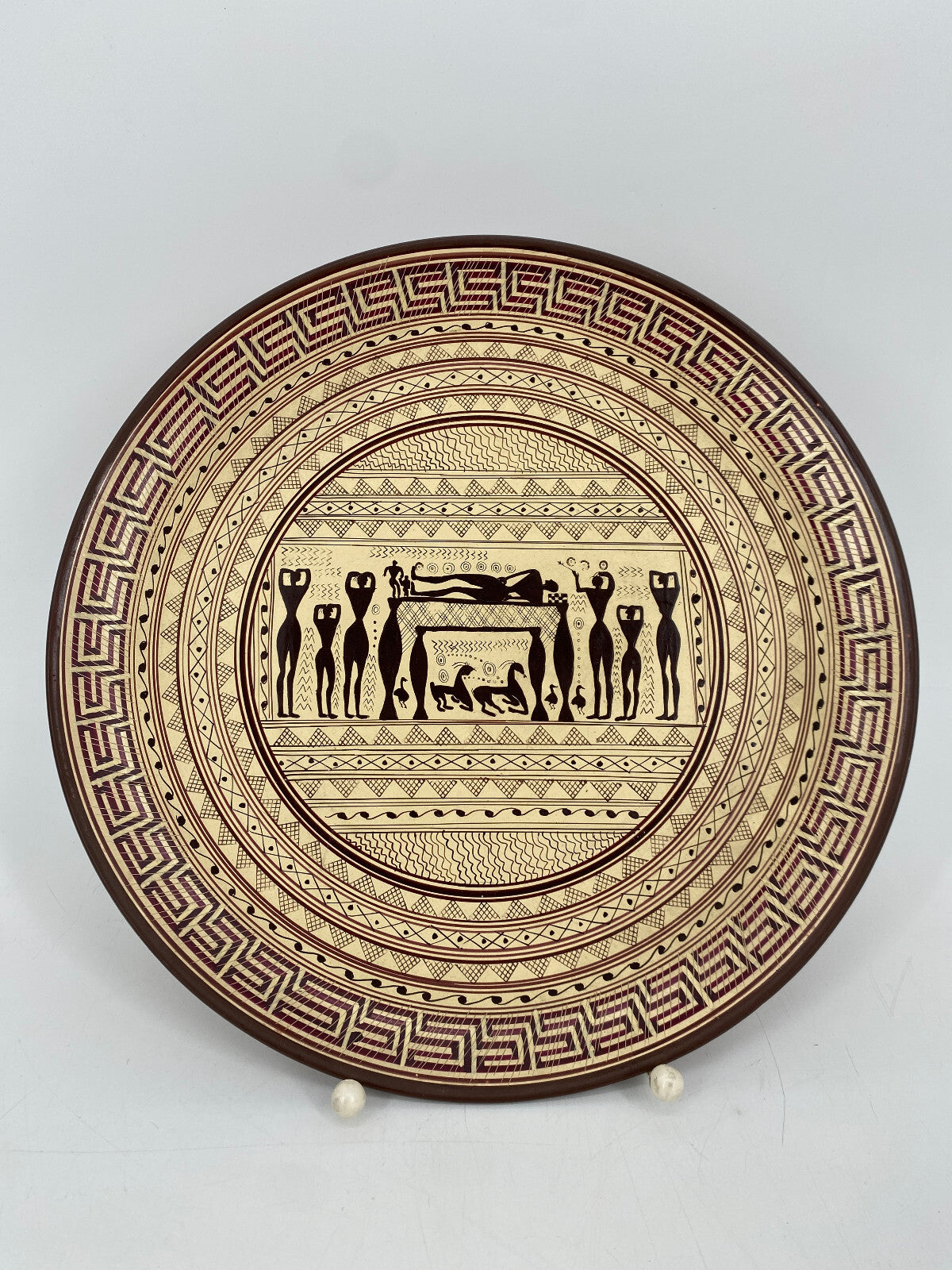 *DIPYLON AMPHORE VASE HANDBEMALT GRIECHENLAND WANDTELLER DEKO