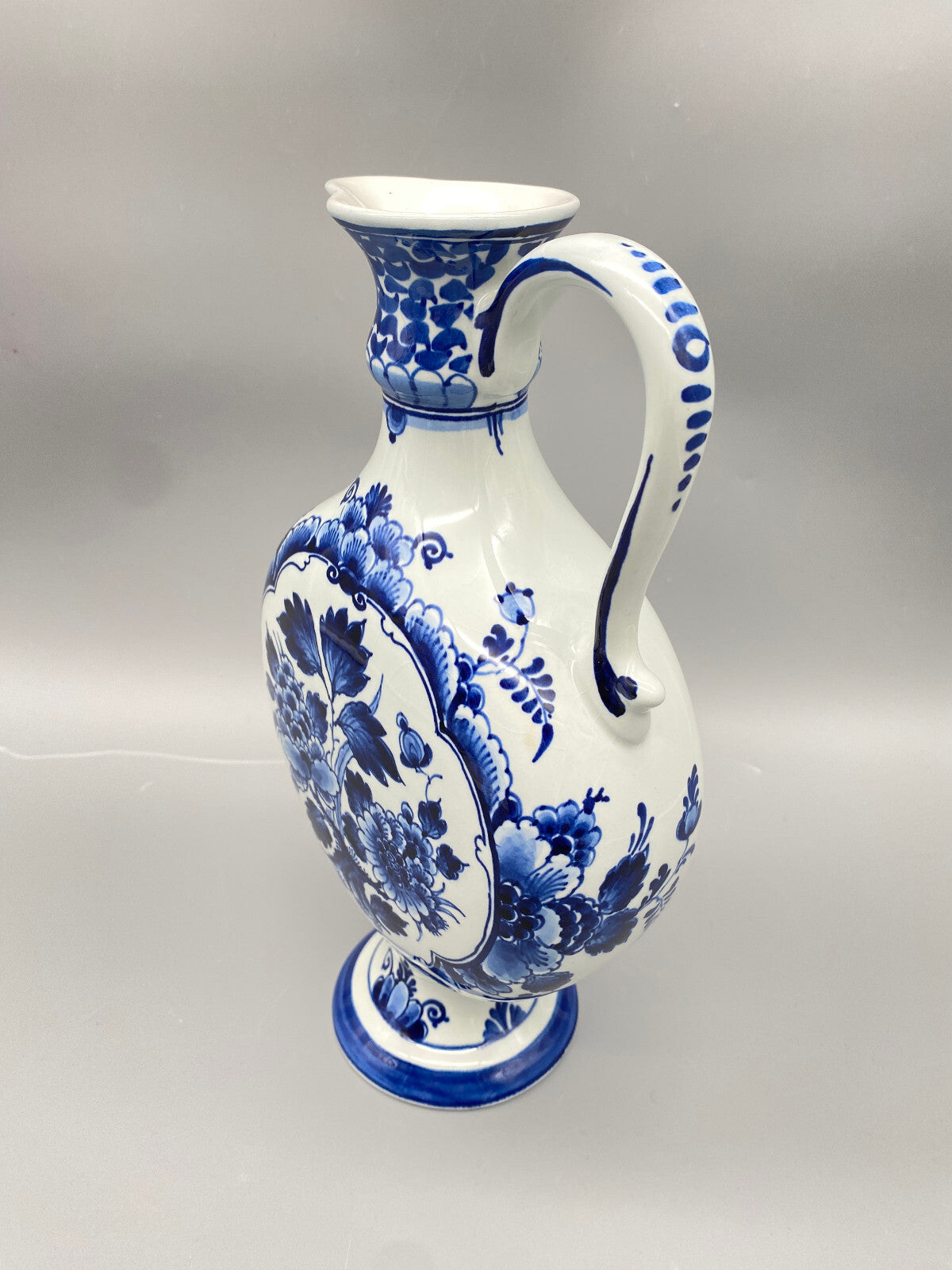 DE PORCELEYNE FLES FAYENCE VASE KRUG ROYAL DELFT BLAU HANDBEMALT STEMPELMARKE