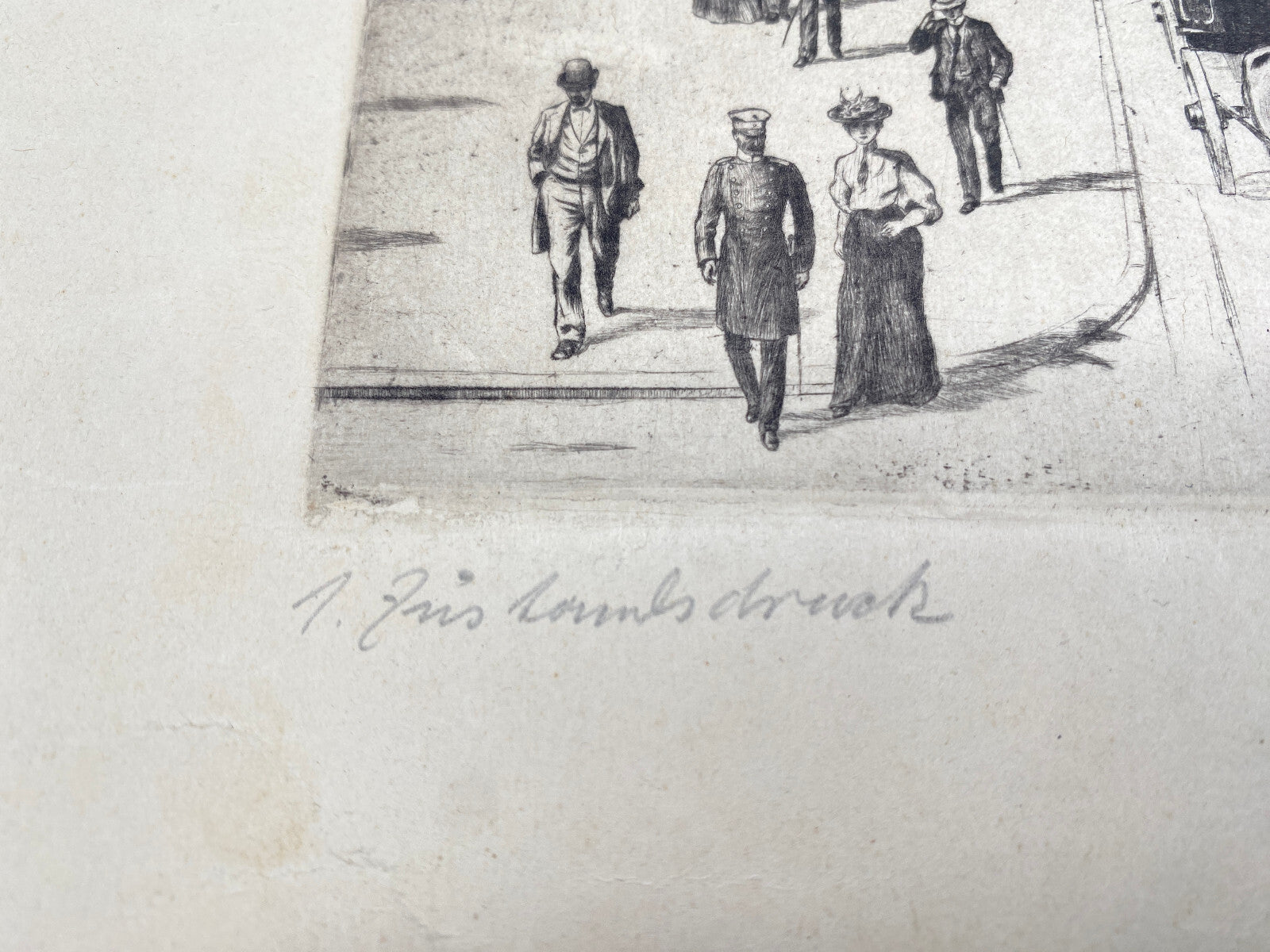 HEINZ WEHLISCH BERLIN FRIEDRICHSTRAßE UM 1901 ORIGINAL RADIERUNG HANDSIGNIERT