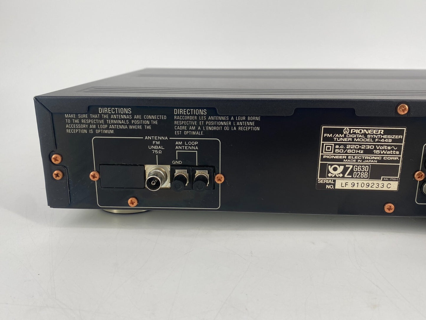 * PIONEER F-449 TUNER JAPAN SCHWARZ VINTAGE 90ER