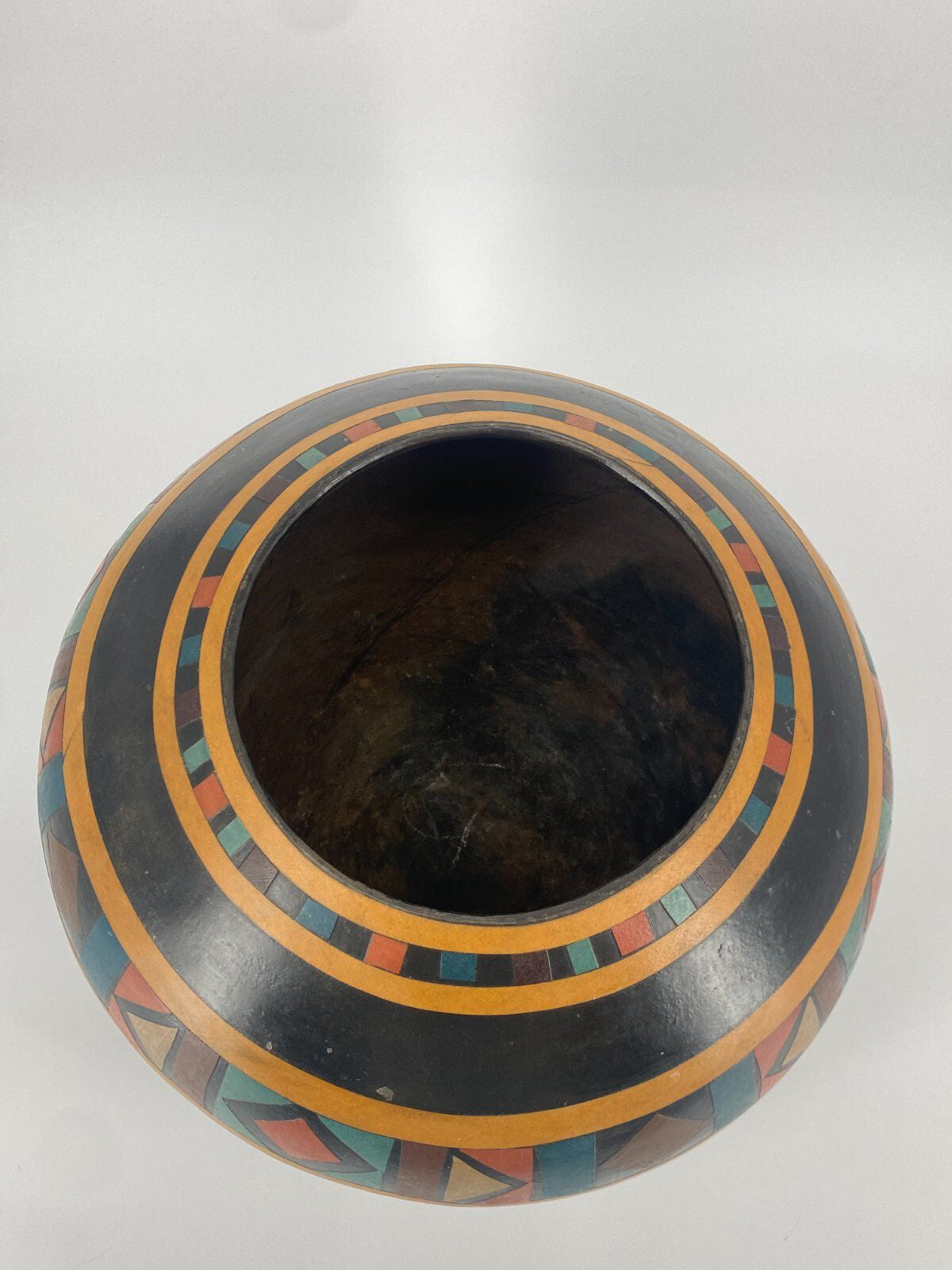 * VASE AFRIKA KERAMIK GROß BODENVASE HANDARBEIT ORNAMENT VINTAGE