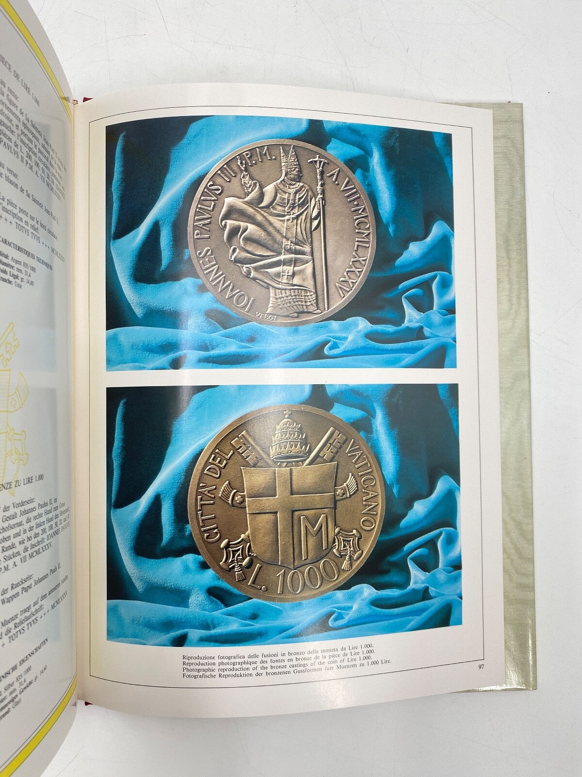 * VATICANO MONETE 1985 BUCH MÜNZSAMMLUNG VATIKAN PONTIFICATO PAOLO JOHANNES PAUL