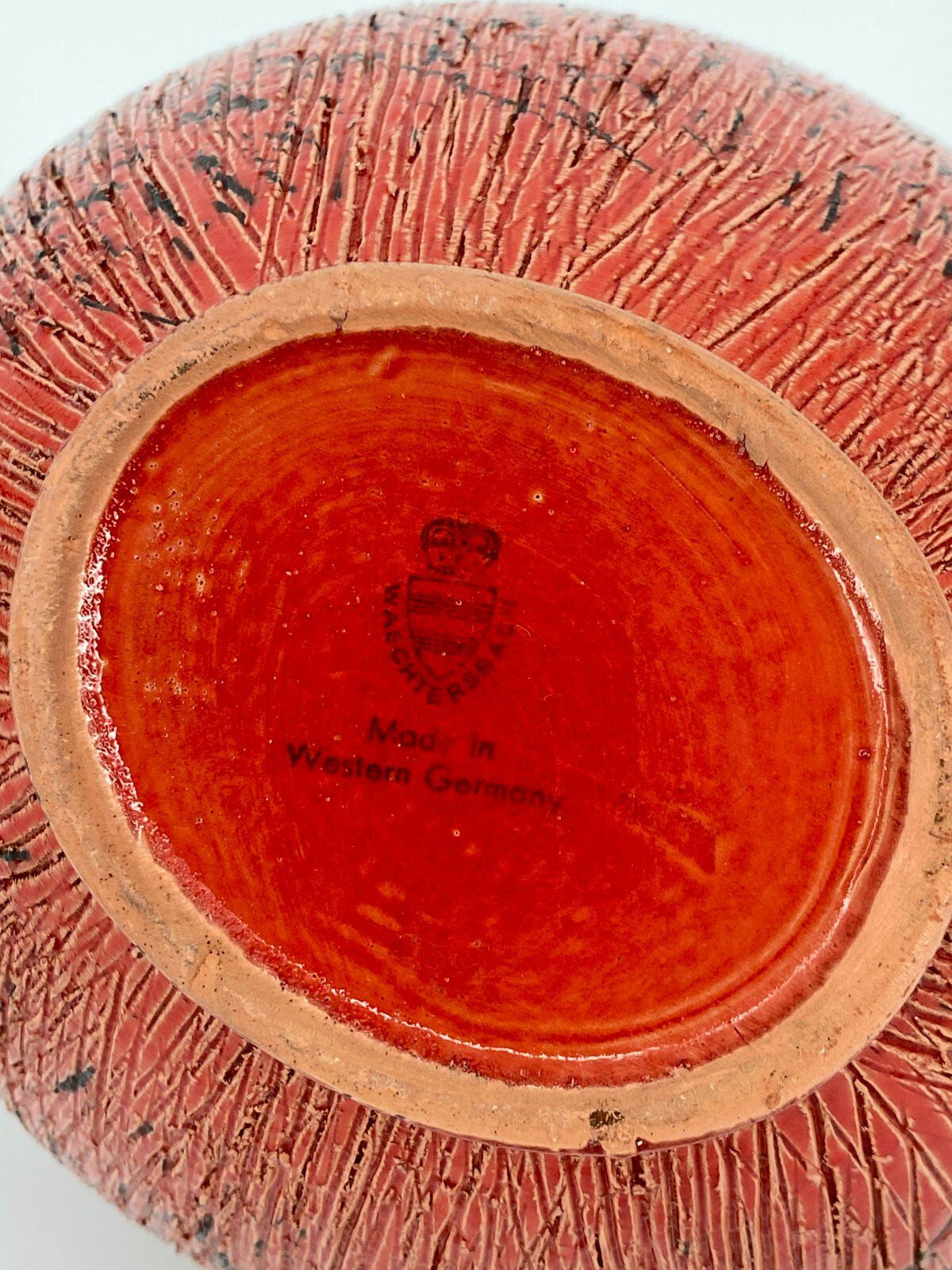 * VASE KRUG WÄCHTERSBACH ROT SCHWARZ WEST GERMANY VINTAGE KERAMIK