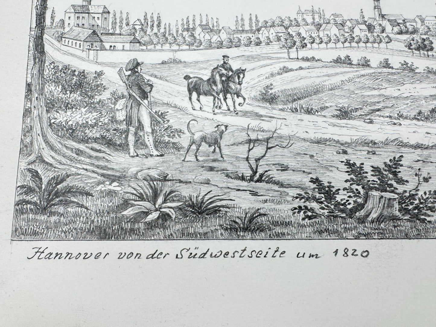 * HEINZ WEHLISCH ZEICHNUNG HANNOVER VON DER SÜDWESTSEITE 1820 ANSICHT