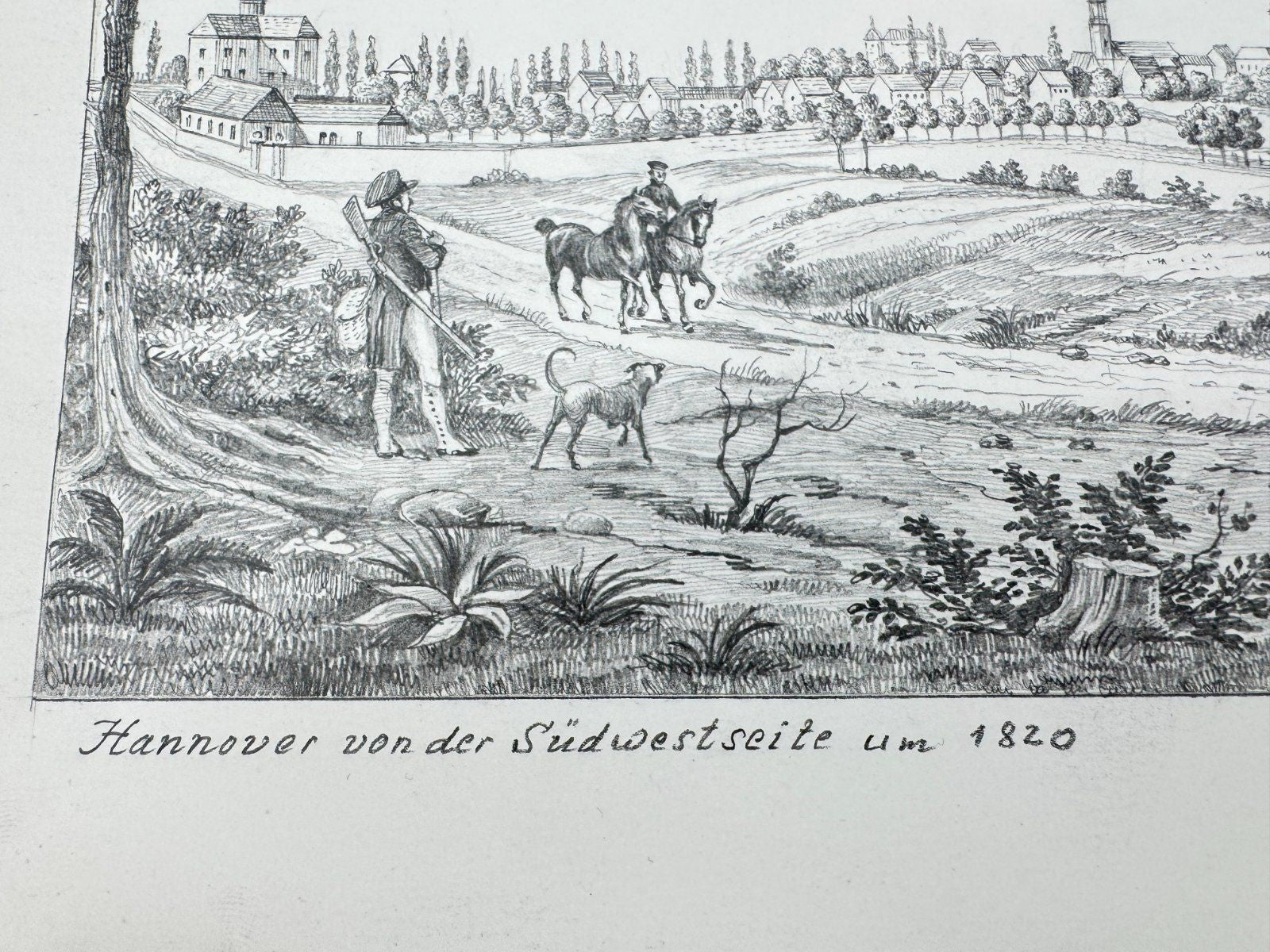 * HEINZ WEHLISCH ZEICHNUNG HANNOVER VON DER SÜDWESTSEITE 1820 ANSICHT