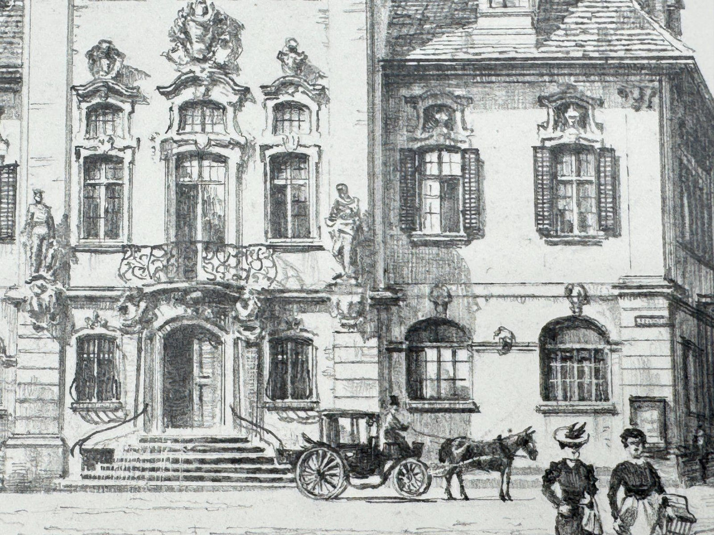 * HEINZ WEHLISCH ZEICHNUNG ELLINGEN RATHAUS SIGNIERT