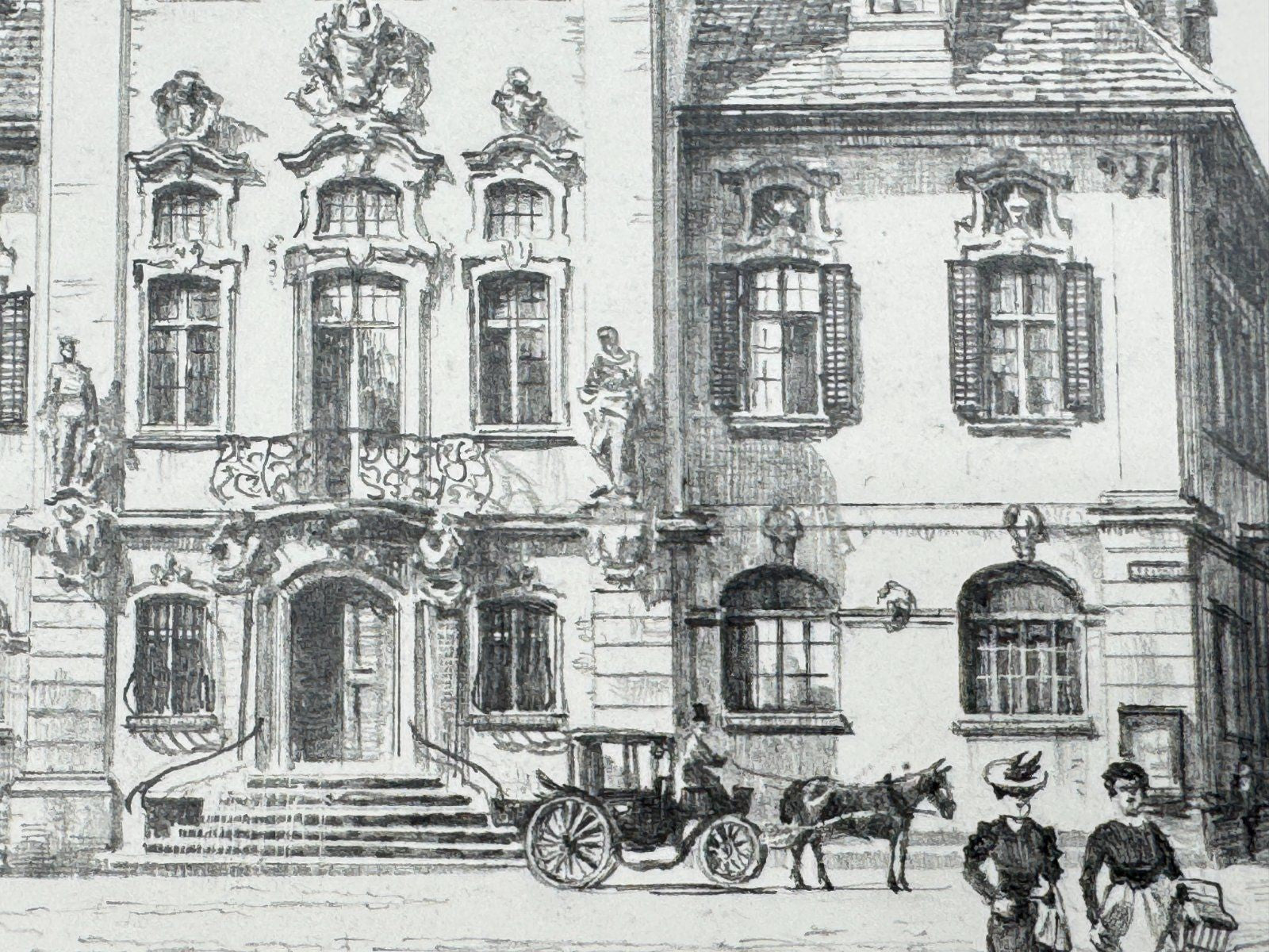 * HEINZ WEHLISCH ZEICHNUNG ELLINGEN RATHAUS SIGNIERT