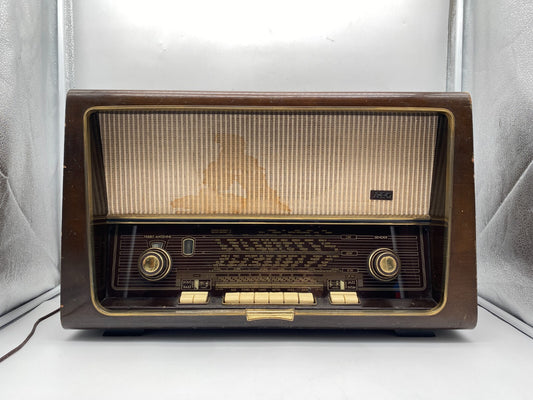 MID CENTURY RÖHRENRADIO AEG 3-D RAUMKLANG SUPER 6067 WD 1957 FERRIT ANTENNE