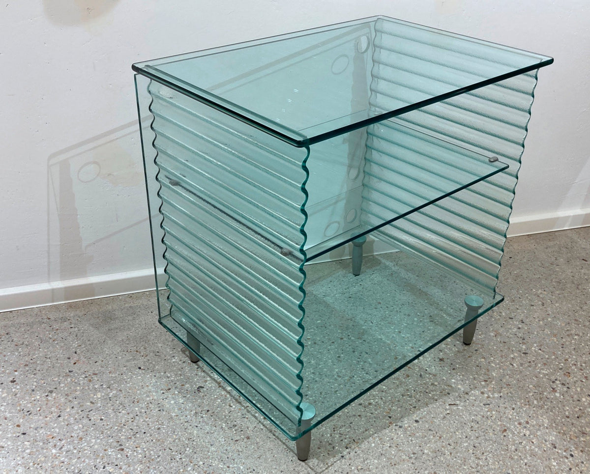 *HiFi PHONO GLAS SIDEBOARD RON ARAD FIAM 1980er ITALY ONDA
