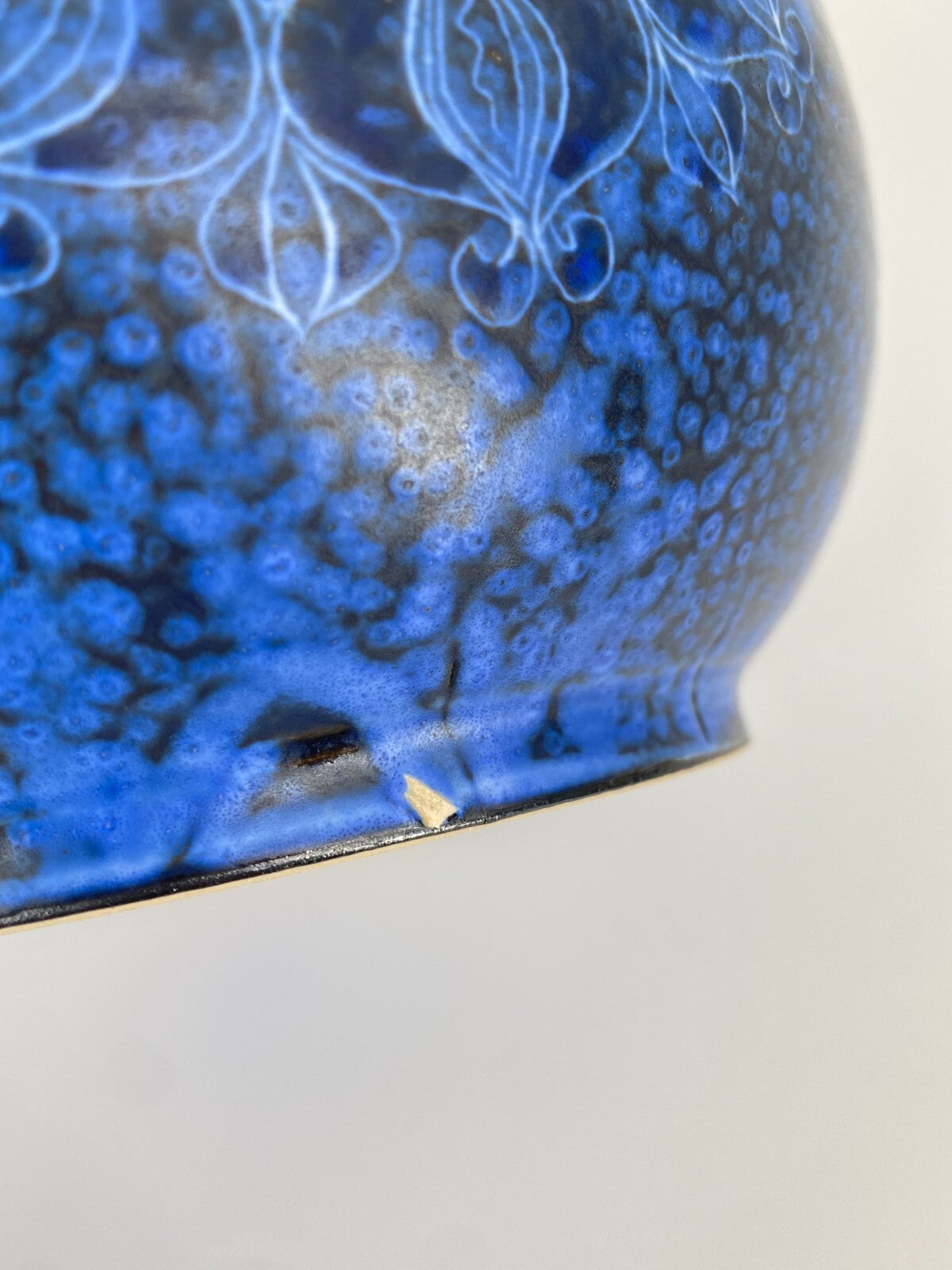 * THOMS HANDARBEIT STUDIO KERAMIK VASE BLAU AMPHORE SONNE MOND 60ER VINTAGE