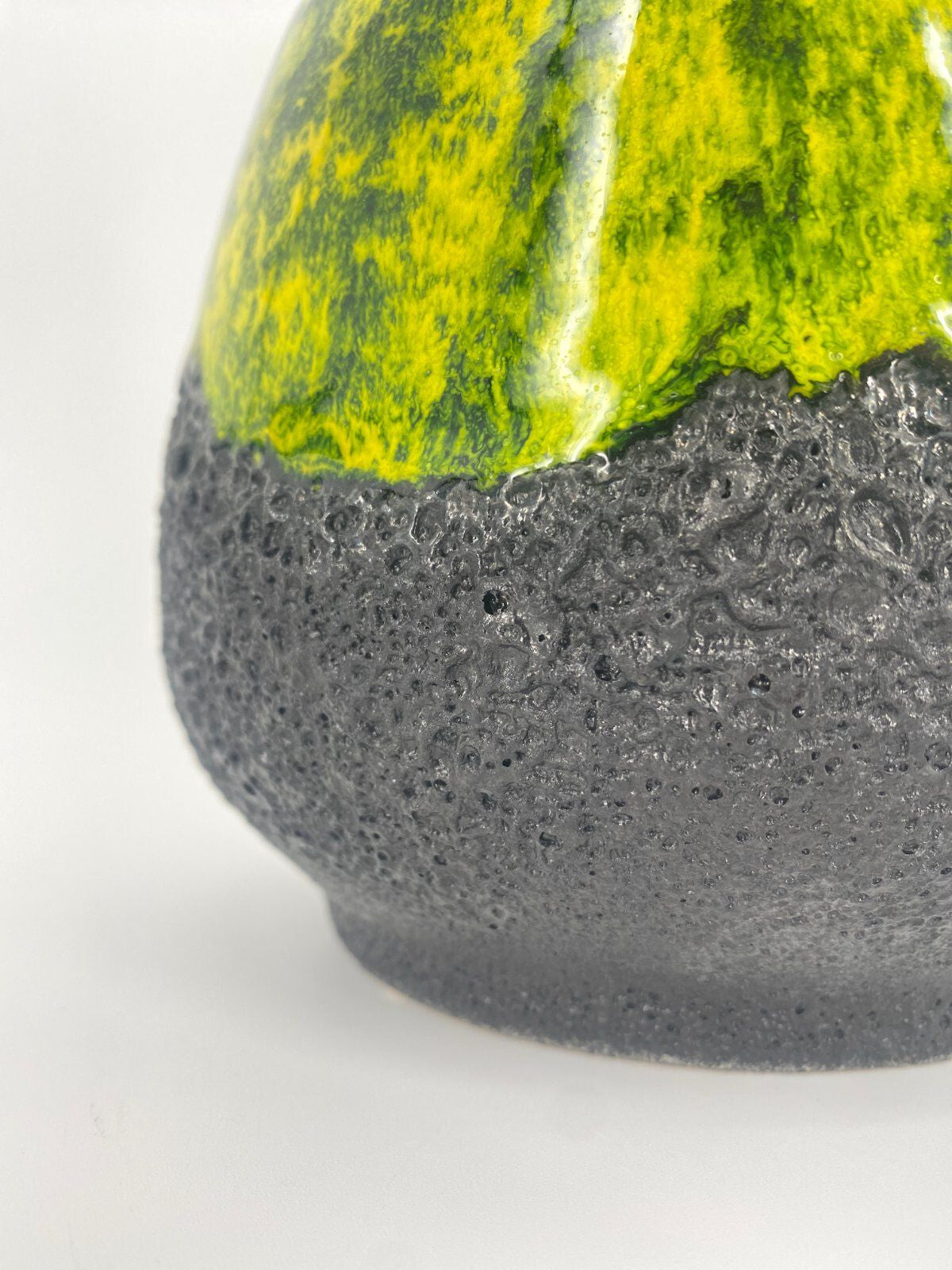 * STUDIOKERAMIK FAT LAVA KRUG VASE GRÜN SCHWARZ W.-GERMANY 70ER