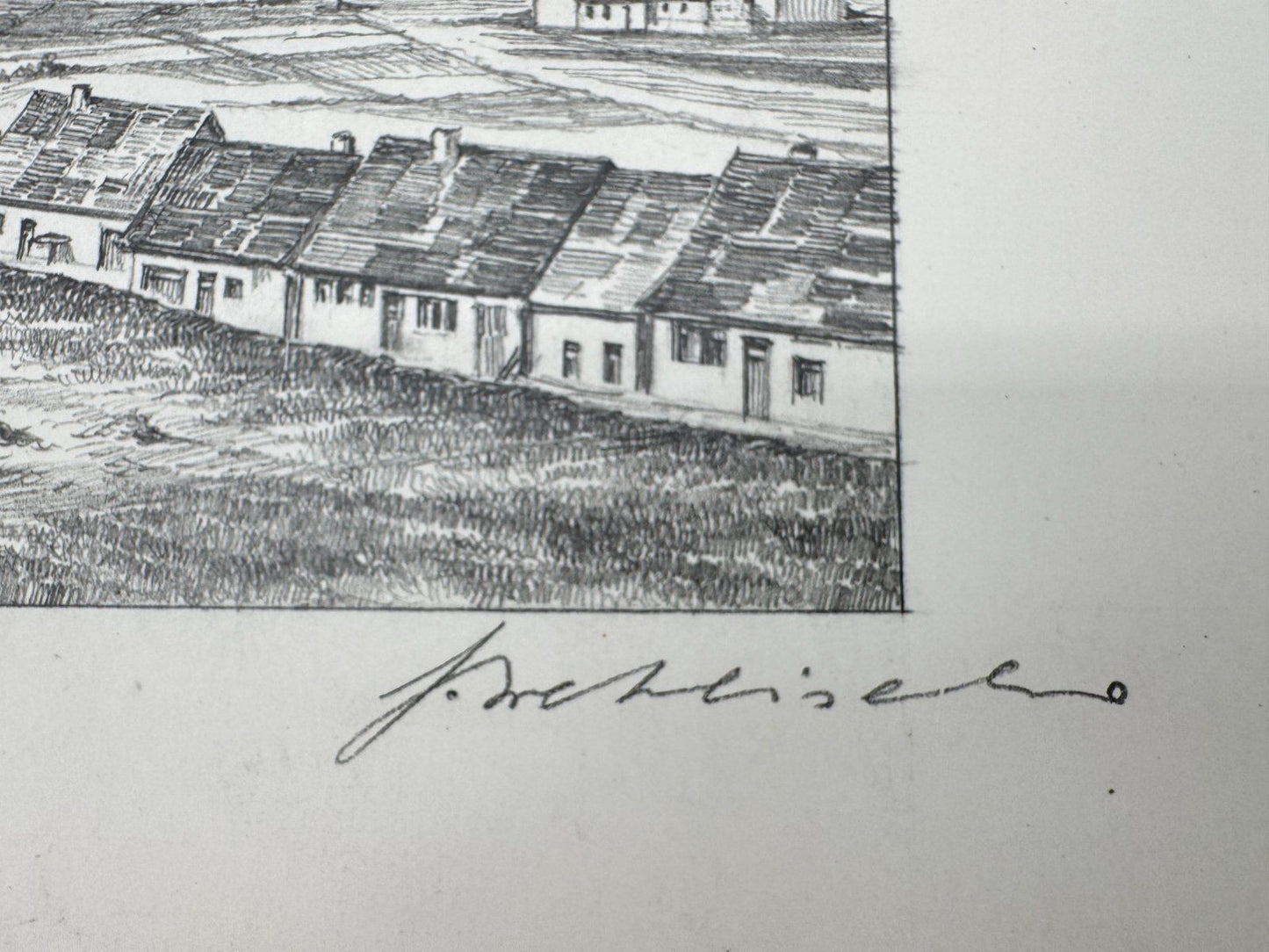 * HEINZ WEHLISCH ZEICHNUNG BURLADINGEN UM 1870 SIGNIERT