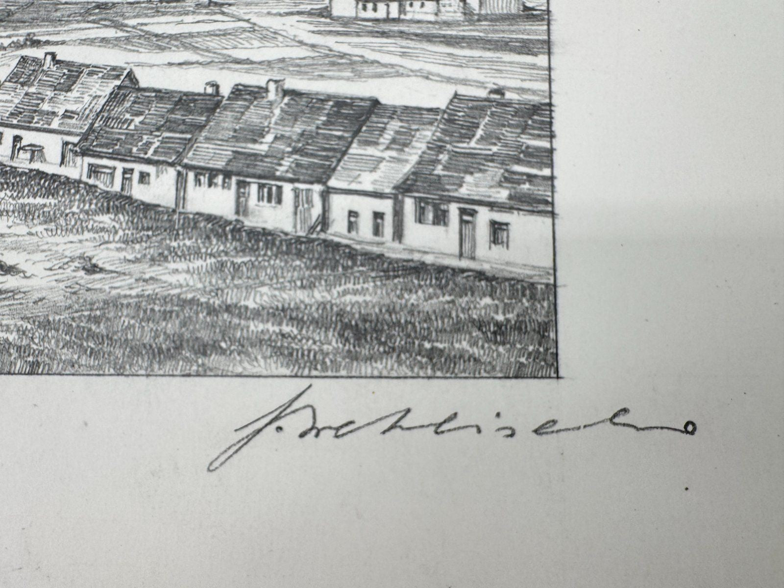 * HEINZ WEHLISCH ZEICHNUNG BURLADINGEN UM 1870 SIGNIERT