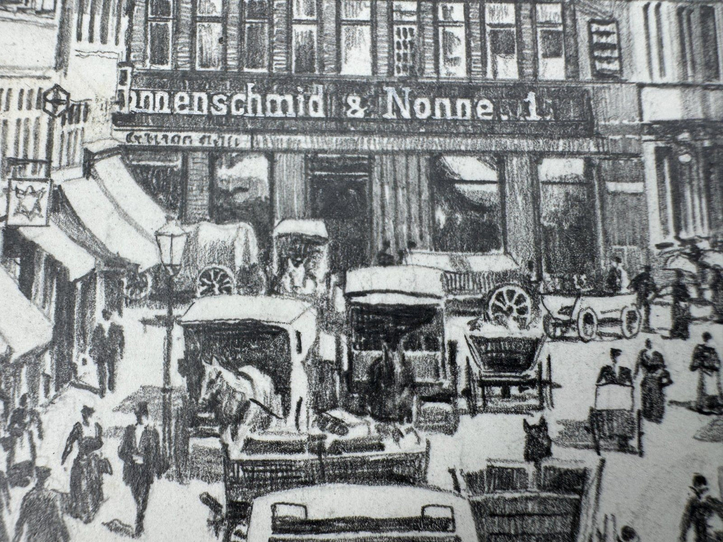 * HEINZ WEHLISCH ZEICHNUNG HANNOVER SCHMIEDESTRAßE 1888 ANSICHT