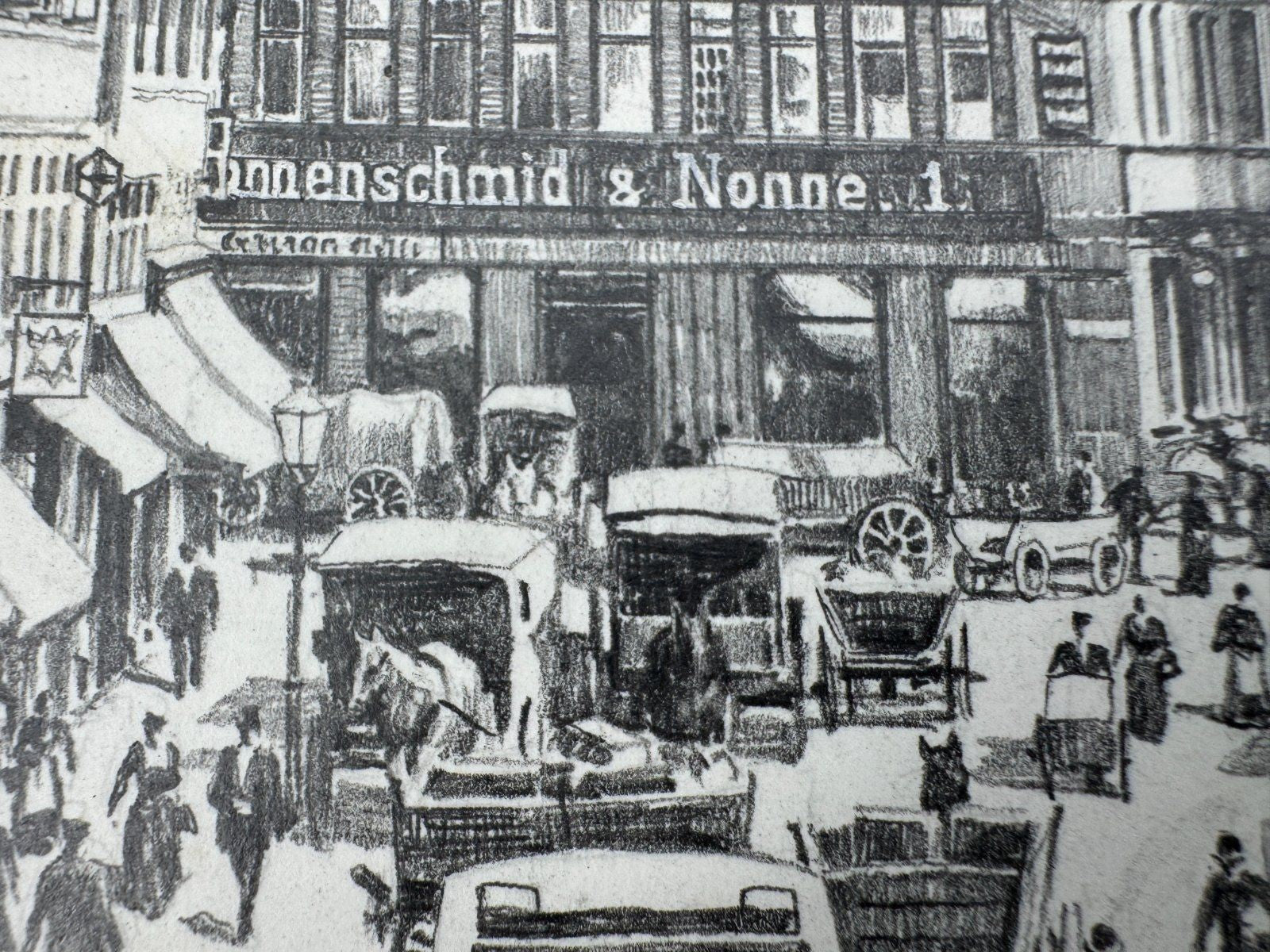 * HEINZ WEHLISCH ZEICHNUNG HANNOVER SCHMIEDESTRAßE 1888 ANSICHT