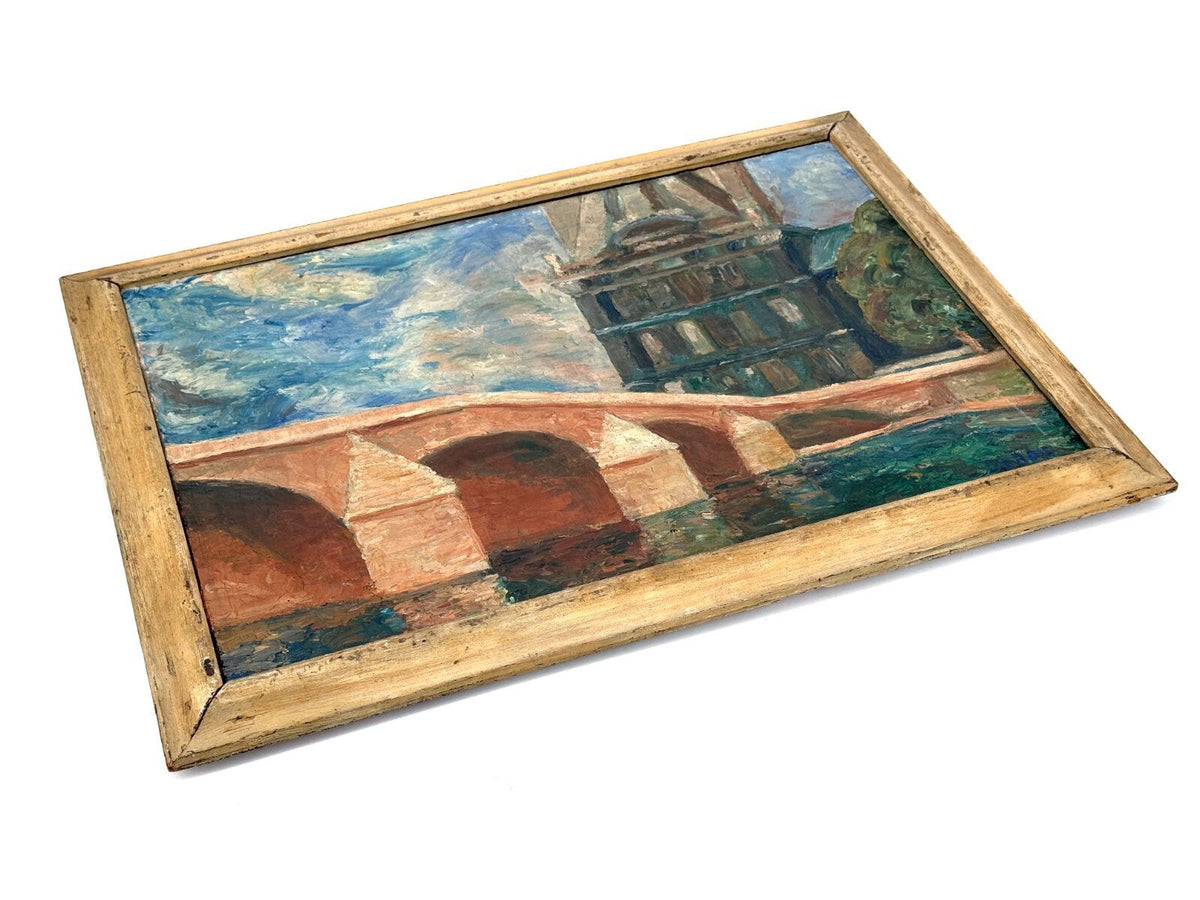 *ÖLGEMÄLDE PIERRE DUBOIS HAMBURGER HAFEN KEHRWIEDERSPITZE LEINWAN