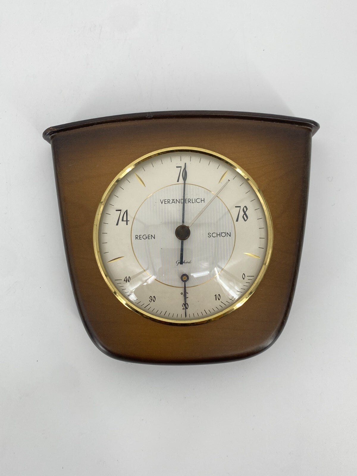 * WETTERSTATION 662 GISCHARD BAROMETER THERMOMETER HOLZ VINTAGE