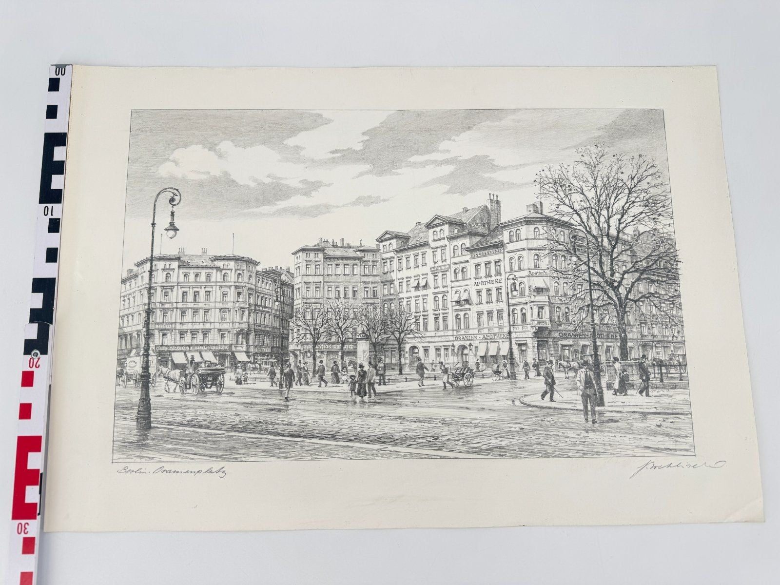 * HEINZ WEHLISCH ZEICHNUNG ORANIENPLATZ BERLIN UM 1912 ANSICHT