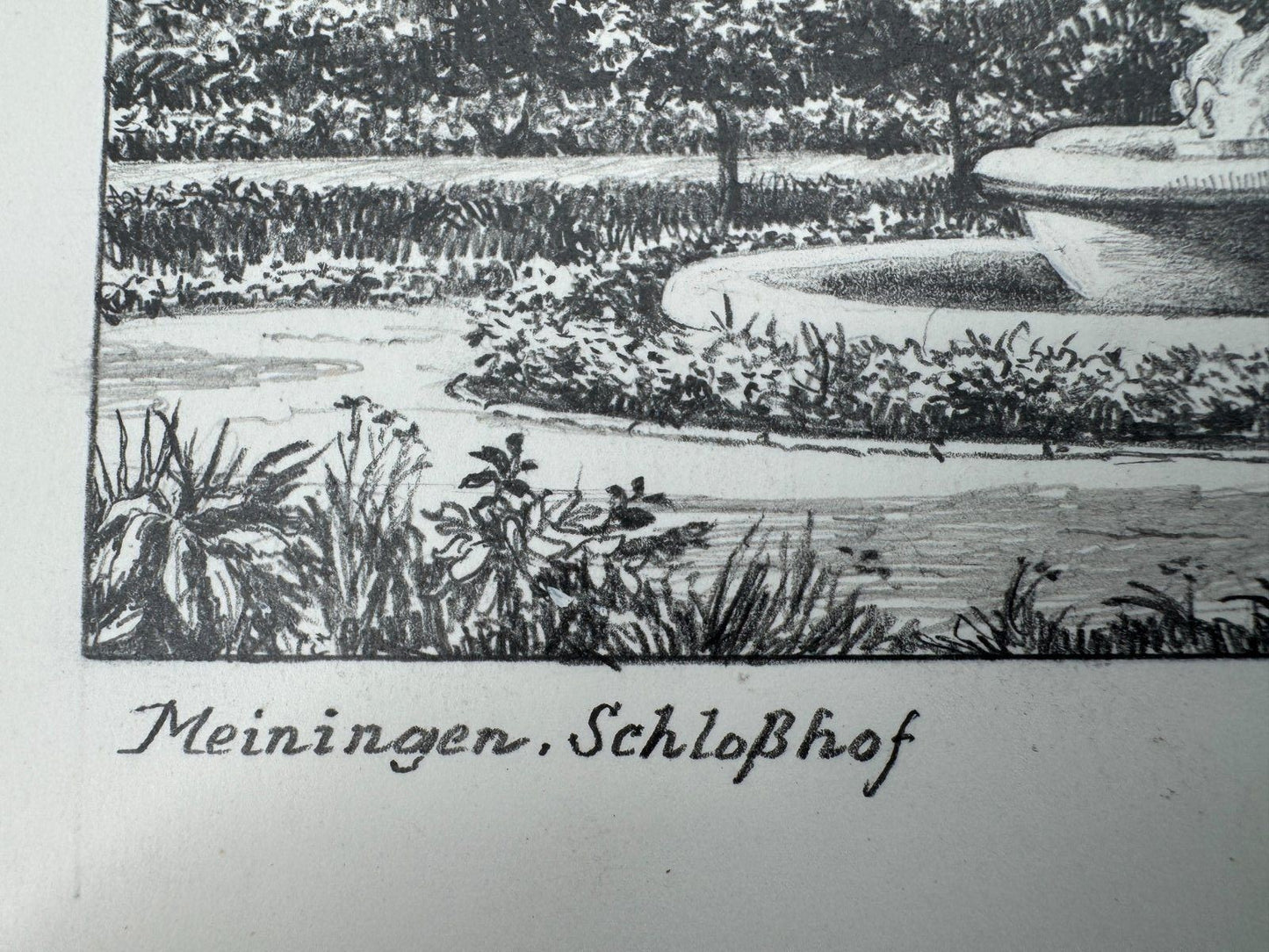 * HEINZ WEHLISCH ZEICHNUNG MEININGEN SCHLOßHOF ANSICHT SIGNIERT