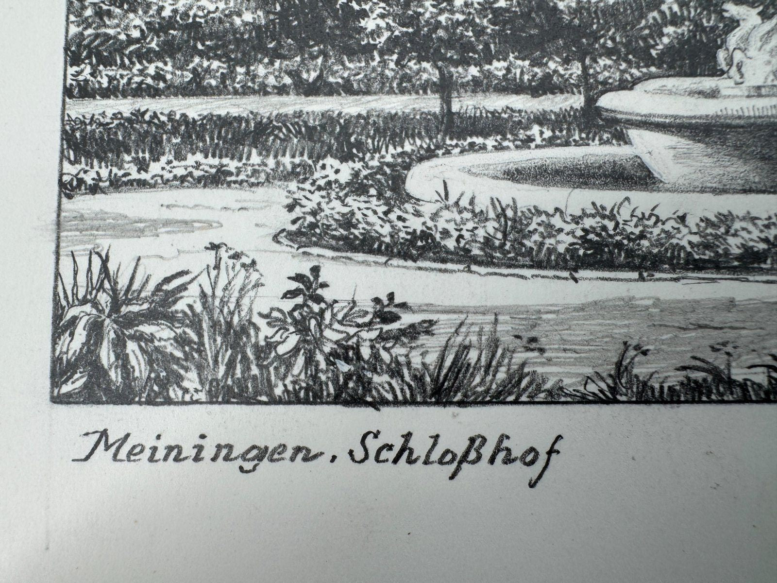 * HEINZ WEHLISCH ZEICHNUNG MEININGEN SCHLOßHOF ANSICHT SIGNIERT