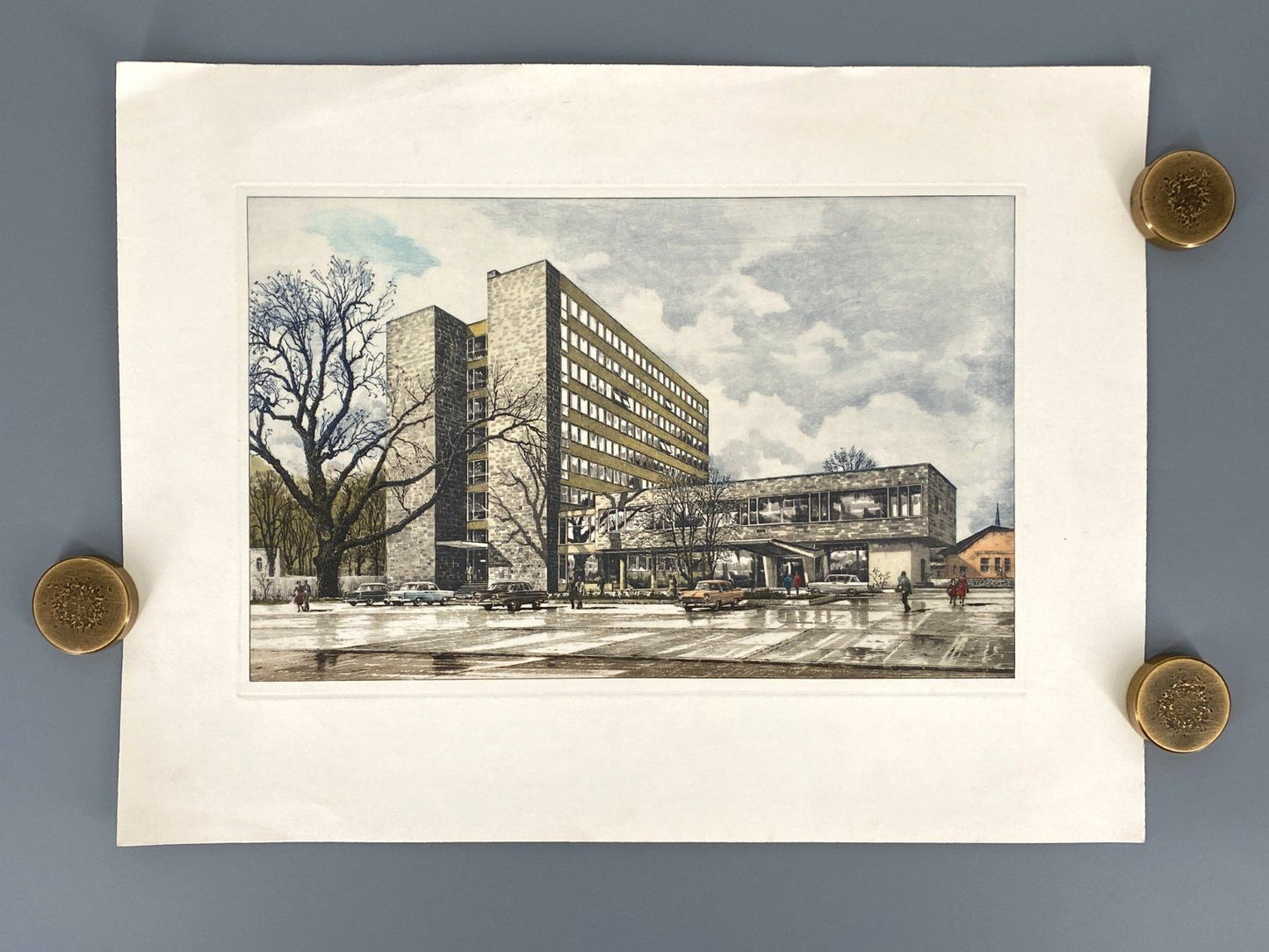 *GRAFIK LITHOGRAFIE HEINZ WEHLISCH DEUTSCHLAND GEBÄUDE ORIGINAL
