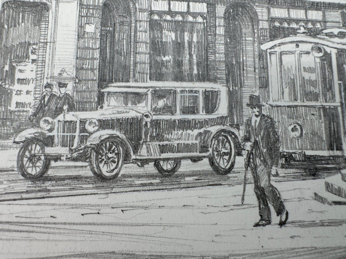 * HEINZ WEHLISCH ZEICHNUNG WITTEN RUHR KORNMARKT UM 1915 ANSICHT