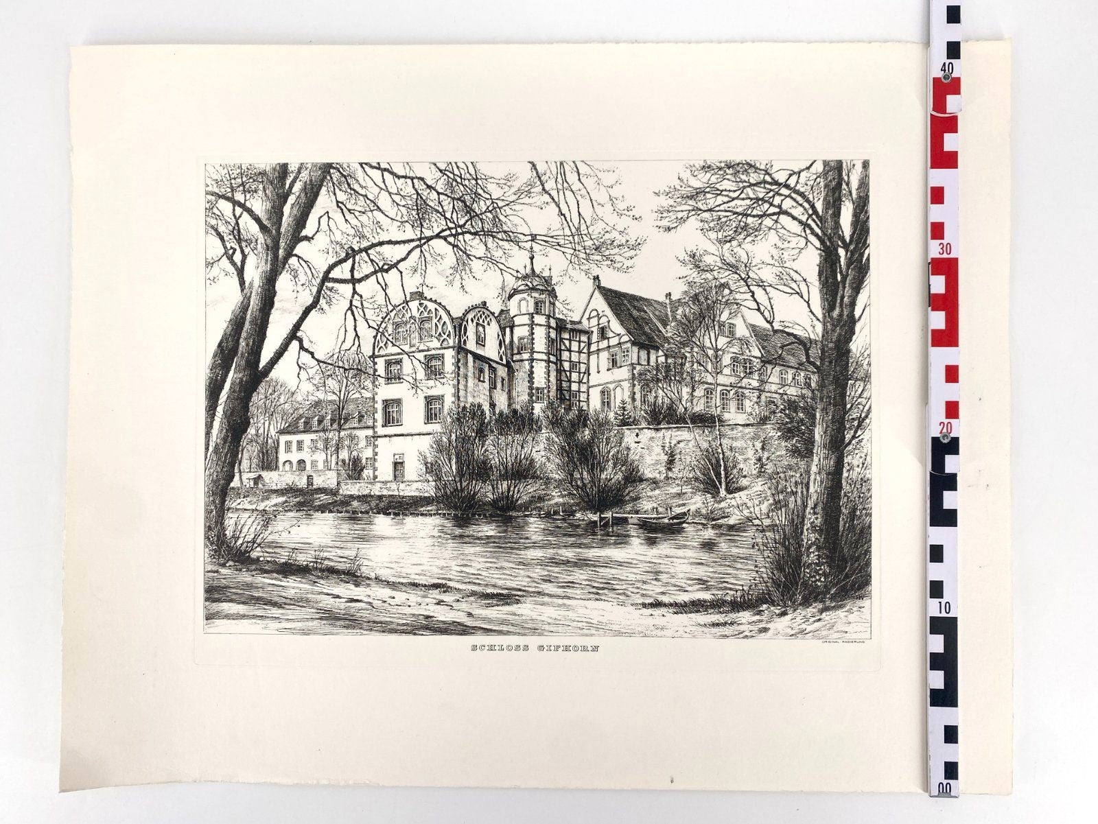 * RADIERUNG WEHLISCH ANSICHT SCHLOSS GIFHORN NIEDERSACHSEN