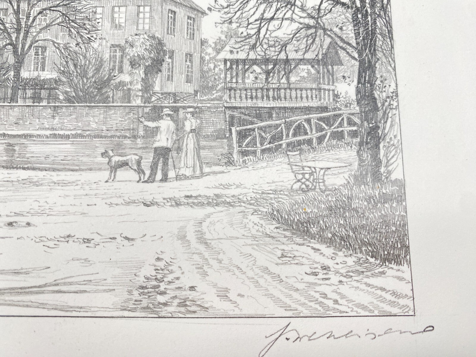 DEUTSCHER KÜNSTLER HEINZ WEHLISCH ZEICHNUNG SCHLOSS GRIMBERG HANDSIGNIERT