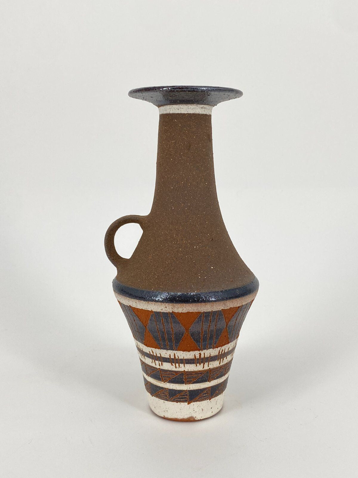 * UDO MERTZDORF STUDIOKERAMIK VASE TERRACOTTA BRAUN 60ER DEUTSCH