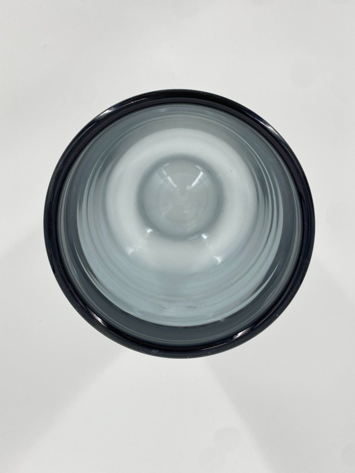 * GLAS VASE MURANO GRAU SCHWARZ RAUCHGLAS DESIGN SIGNIERT ZT 20CM