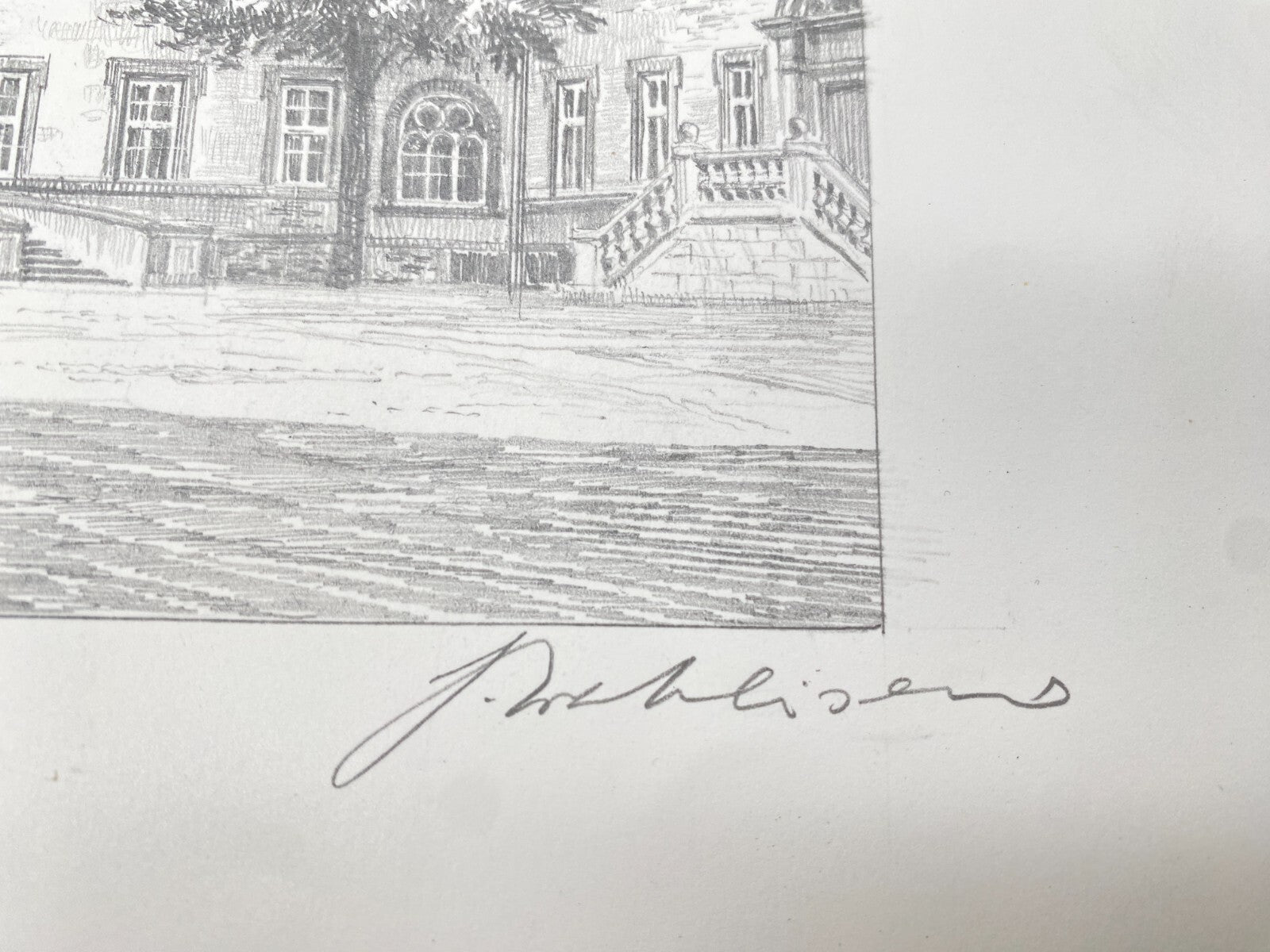 HEINZ WEHLISCH ZEICHNUNG RINGELSTEIN SCHLOSS UM 1900 HANDSIGNIERT