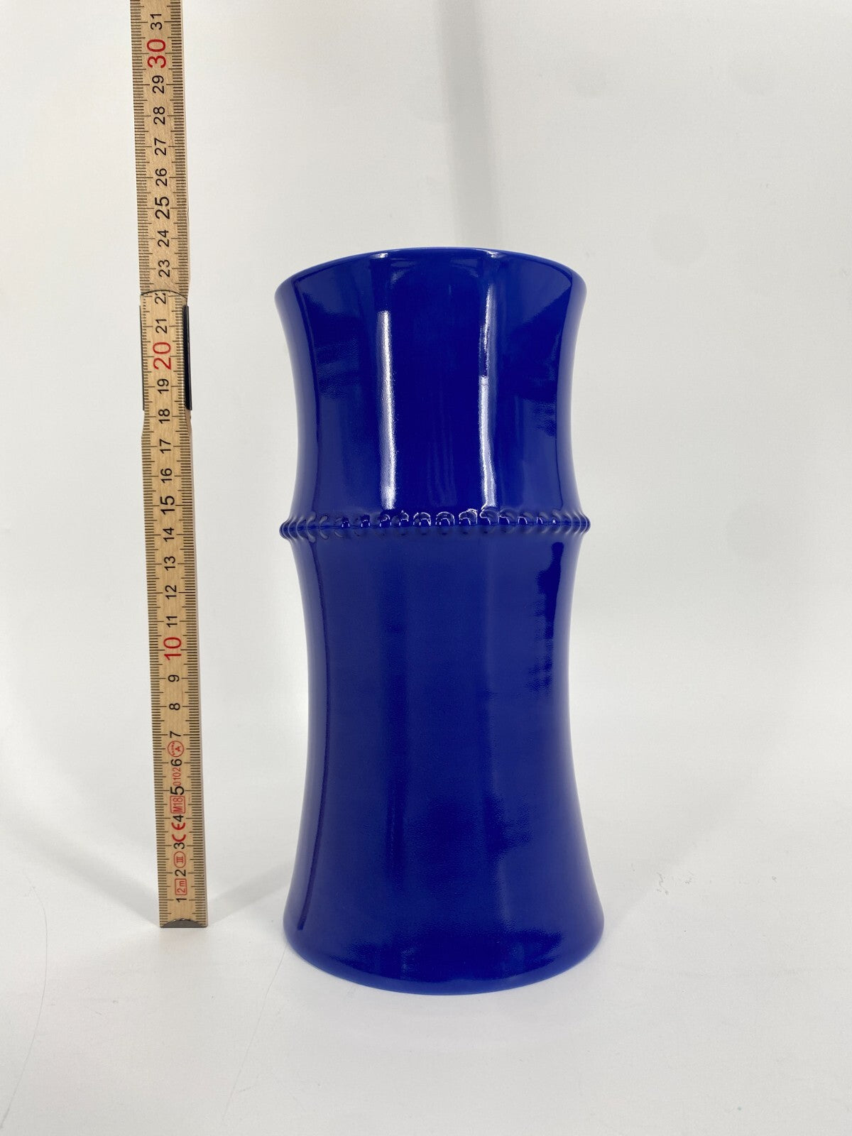 * VASE ALESSI TENDENTSE MICHAEL GRAVES PORZELLAN BLAU 80ER VINTAGE
