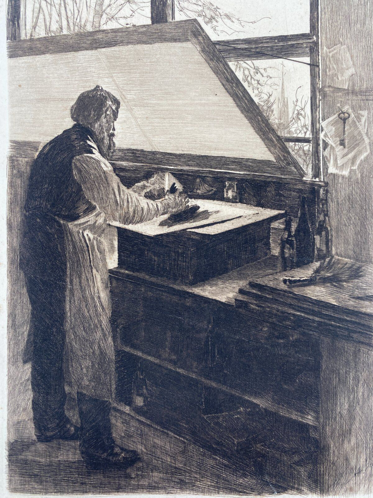 * RADIERUNG KUPFERDRUCKER DRUCK GRAFIK KALTNADEL KUNST HANDWERK