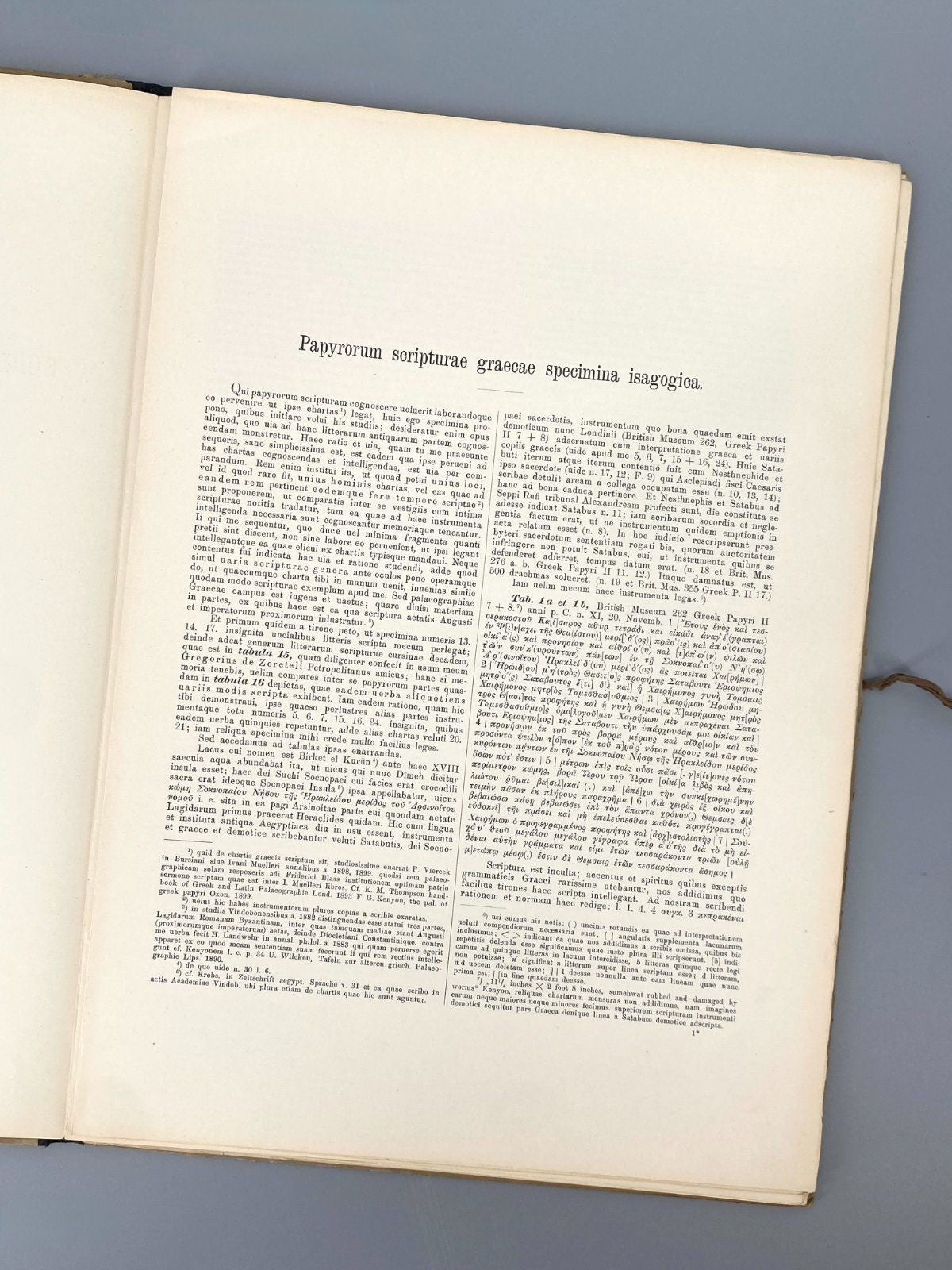 *BUCH WESSELY PAPYRORUM SCRIPTURAE GRAECAE SPECIMINA 1900 LEIPZIG