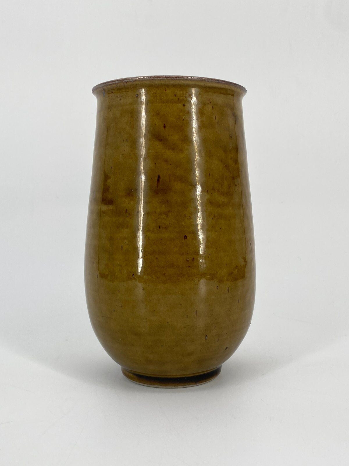 * STUDIOKERAMIK VASE PAUL EYDNER VEB DDR KERAMIK VINTAGE OCKER