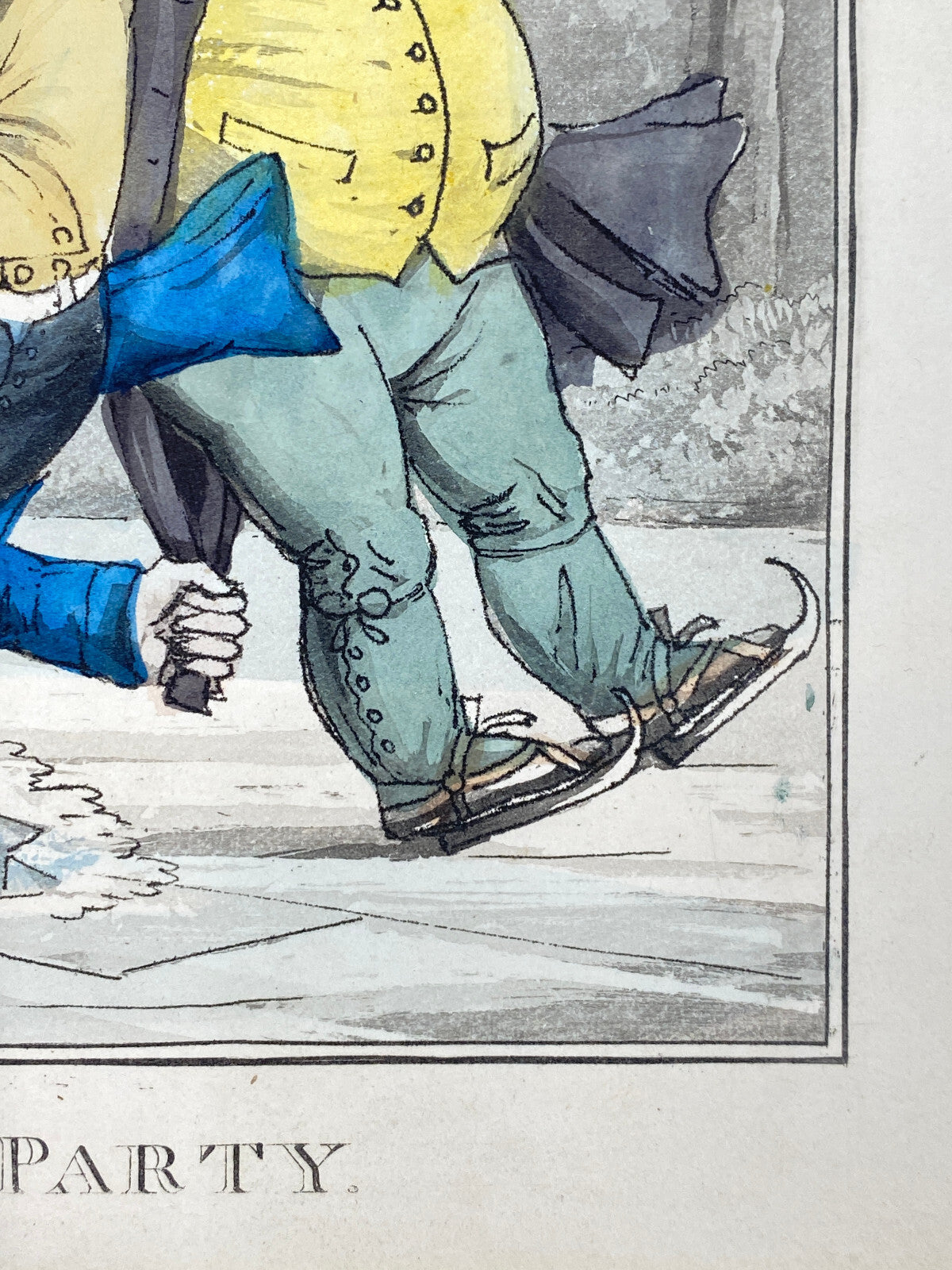 * RADIERUNG PLEASING PASTIME CHRISTMAS QUADRILLE PARTY EISLAUF 1822 LONDON EIS