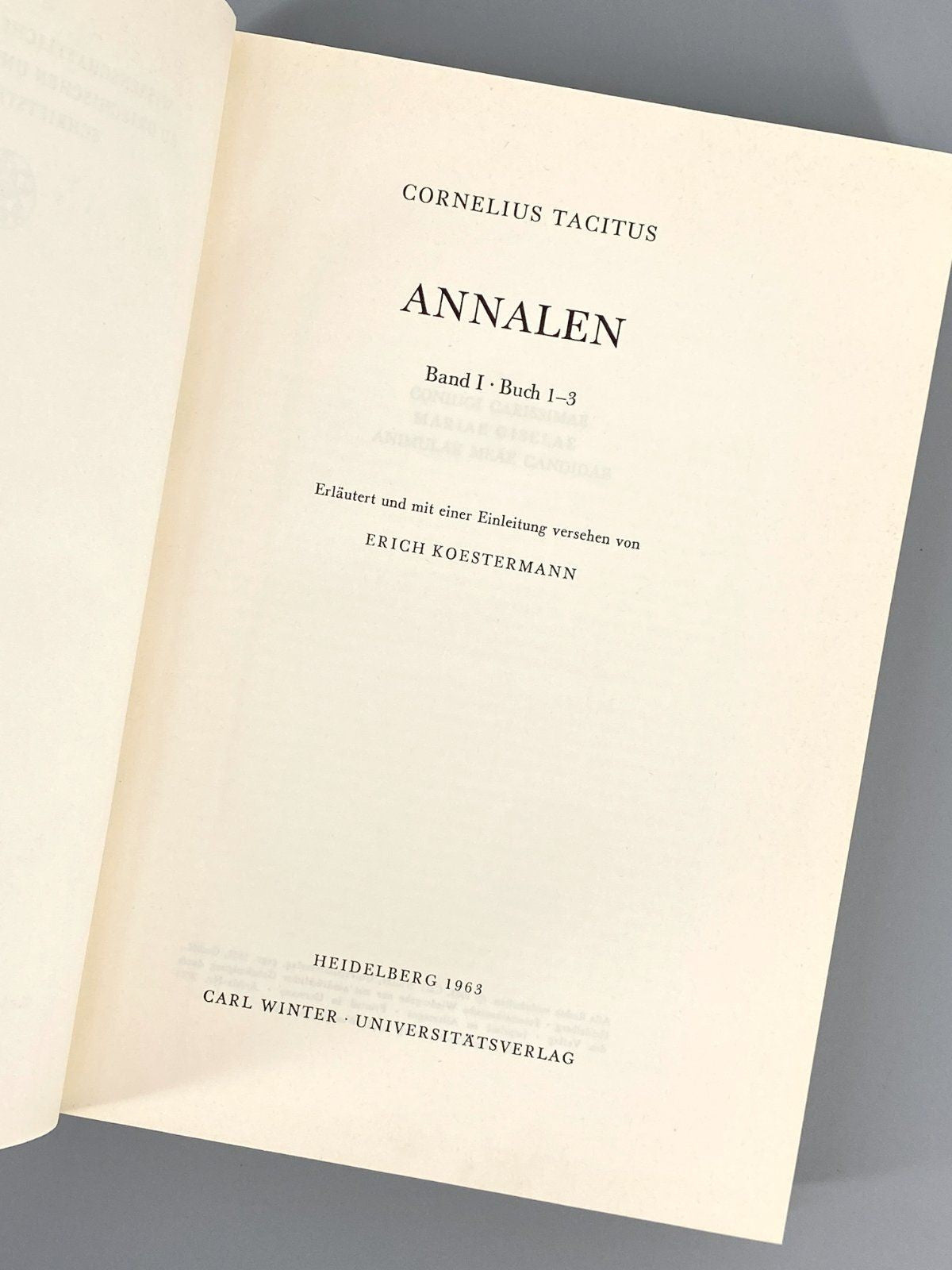 *BUCH TACITUS ANNALEN ERICH KOESTERMANN CARL WINTER HEIDELBERG 63
