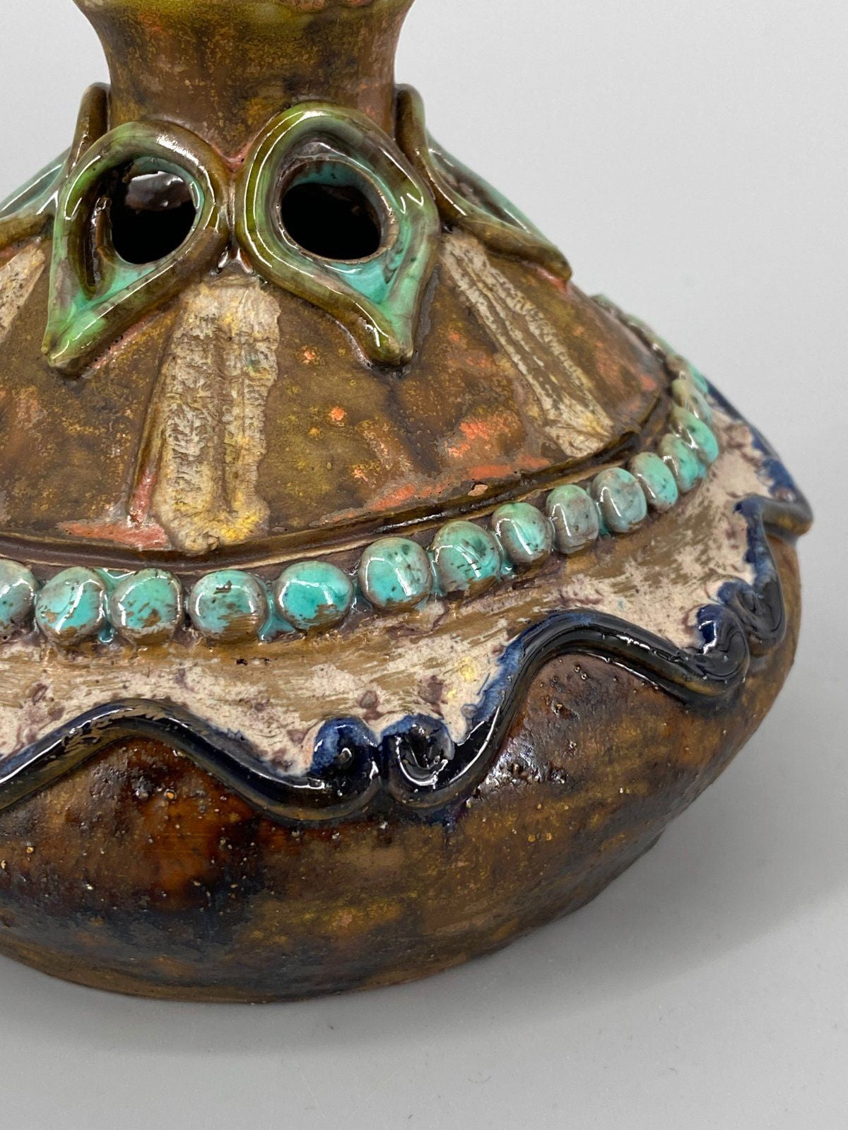 * KERAMIK VASE SIGNIERT KUNSTHANDWERK STRUKTUR SKULPTUR