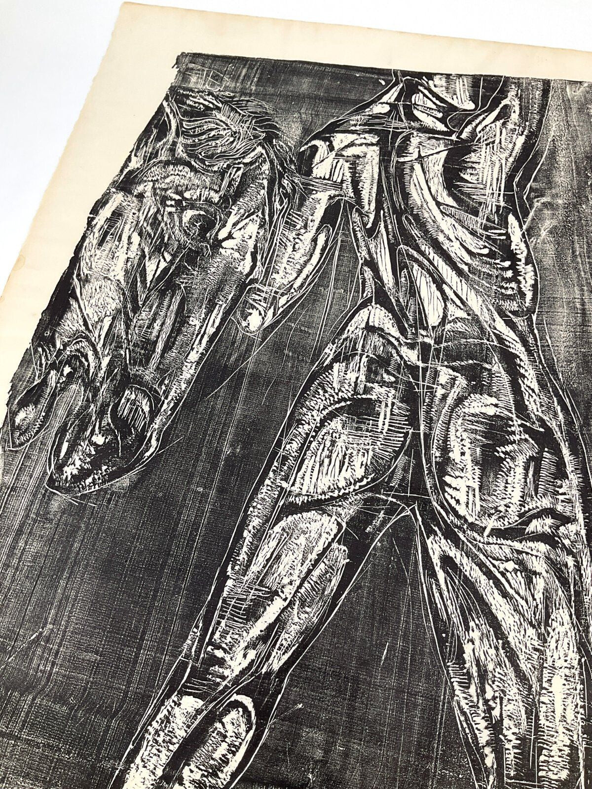 *GRAFIK HOLZSCHNITT OLYMPIA PFERD AKT ERNST WOLFHAGEN 1959 XXL