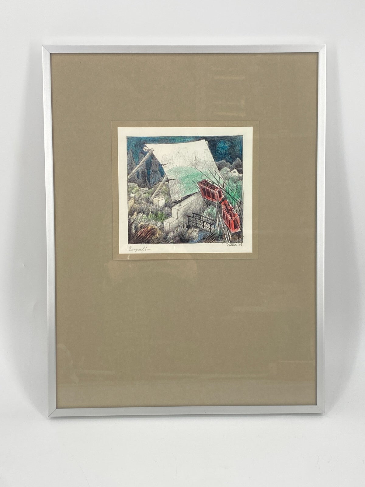 * ORIGINAL DRUCK RADIERUNG KUNSTWERK JÜRGEN TENZ BILD KUNST 1985