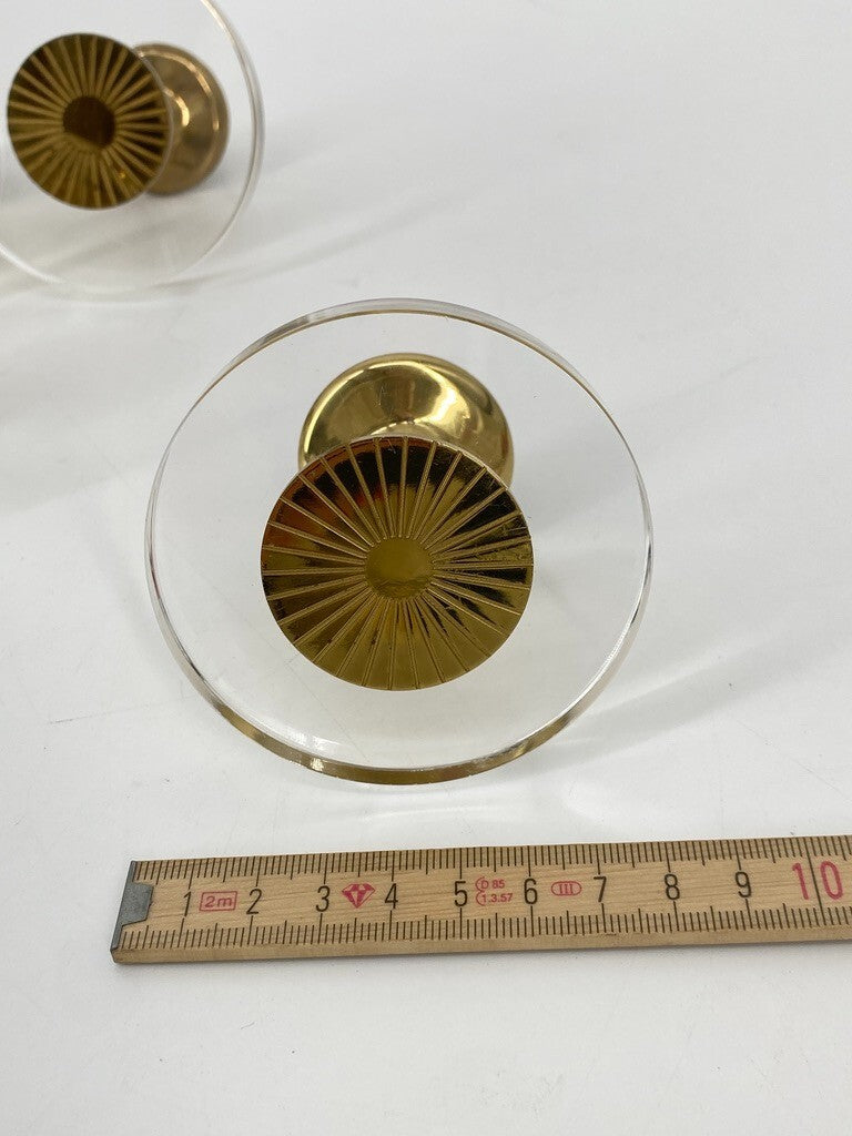 * 5 x PLEXIGLAS PLEXI MESSING GARDEROBENHAKEN VINTAGE MÖBELGRIFF 60ER