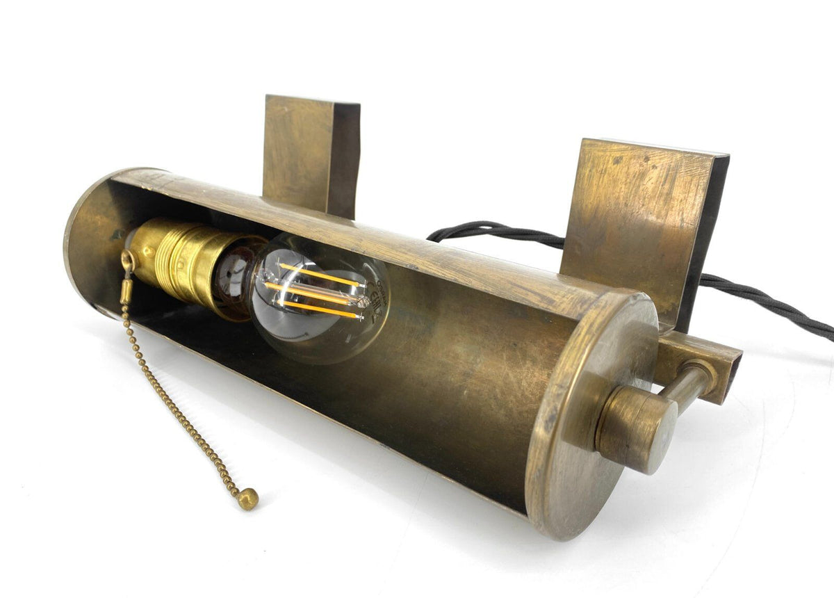 * WANDLAMPE REGALLAMPE MESSING KLEMMLEUCHTE ART DECO SPOT HALTERUNG