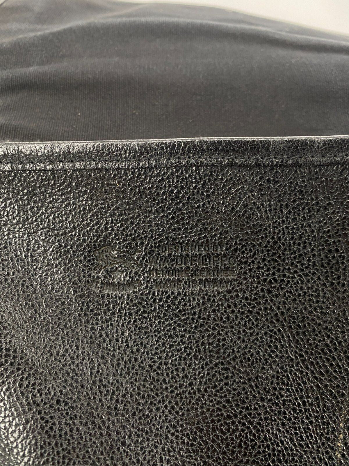 * VINTAGE IL BISONTE ECHT LEDER REISETASCHE SCHWARZ ITALY DESIGN