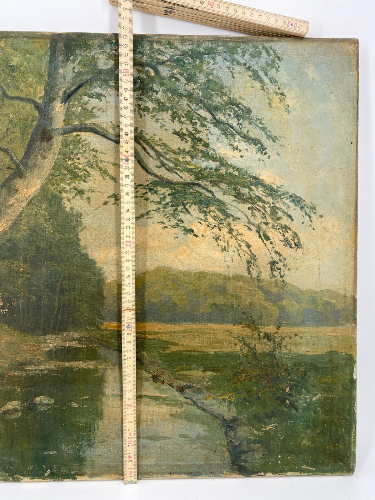 *ÖLGEMÄLDE ERNST LUCKE LANDSCHAFT WALD BÄUME BACH LEINWAND SIGNIERT